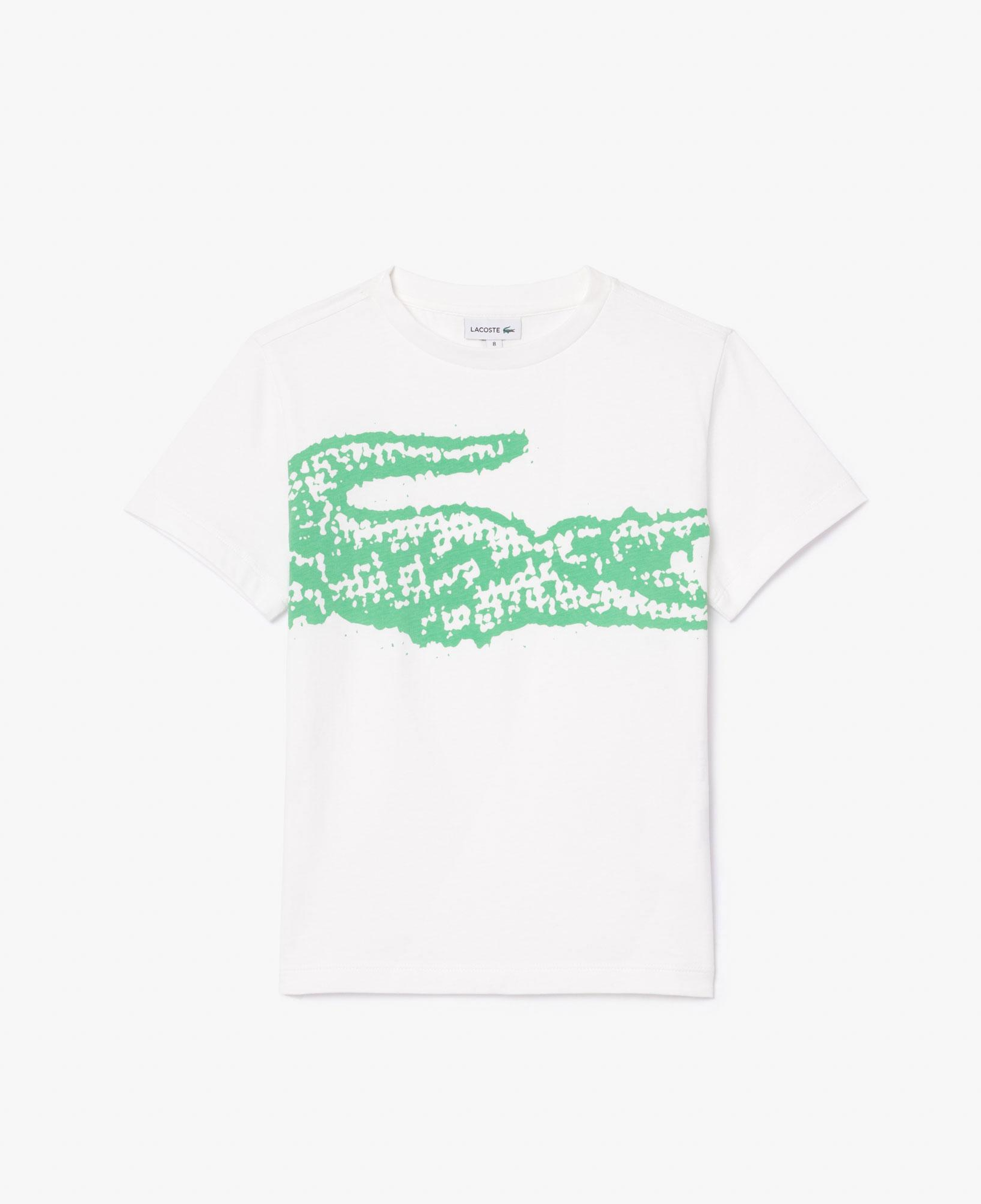 Lacoste Çocuk Bisiklet Yaka Baskılı Beyaz T-Shirt