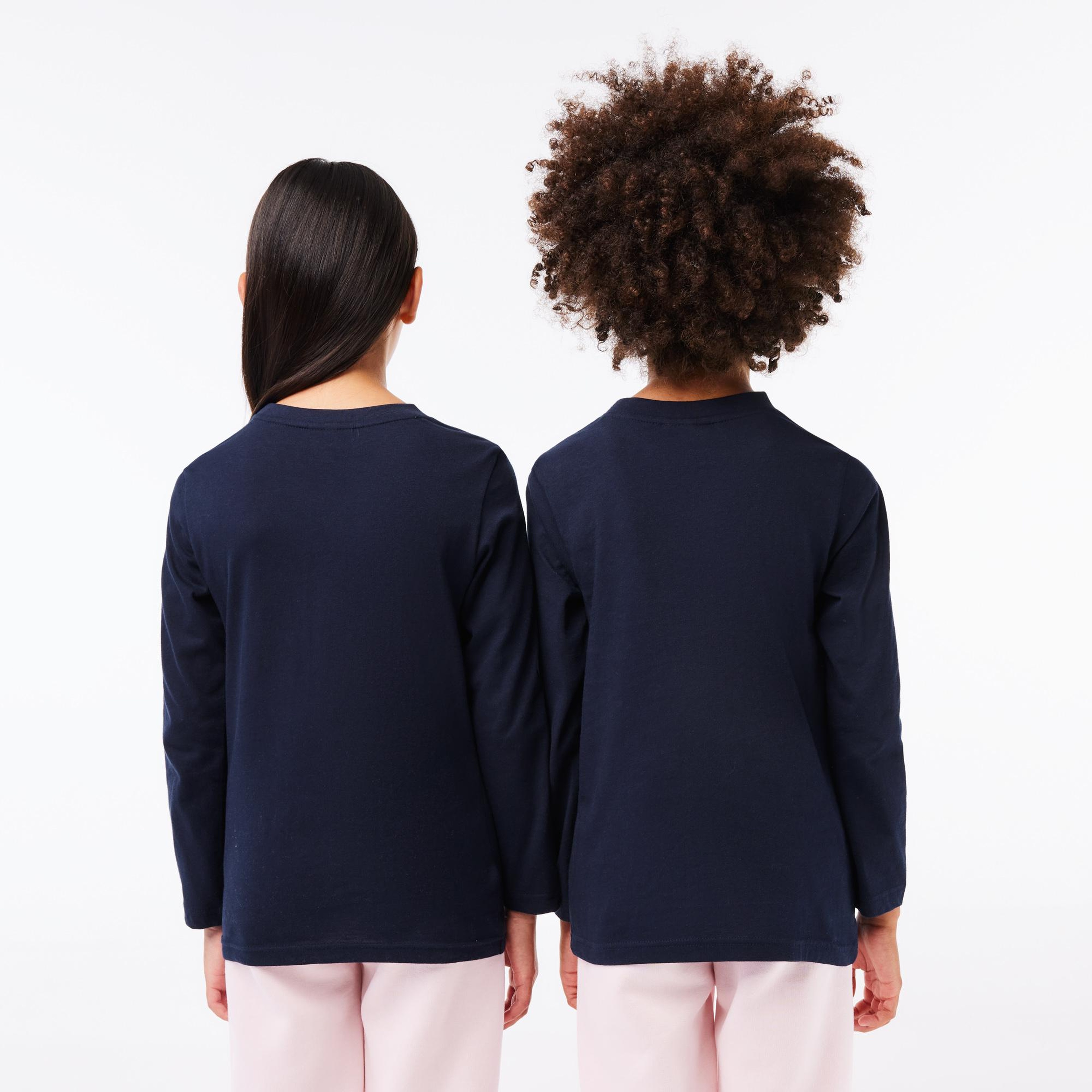 Lacoste Çocuk Uzun Kollu Bisiklet Yaka Lacivert T-Shirt