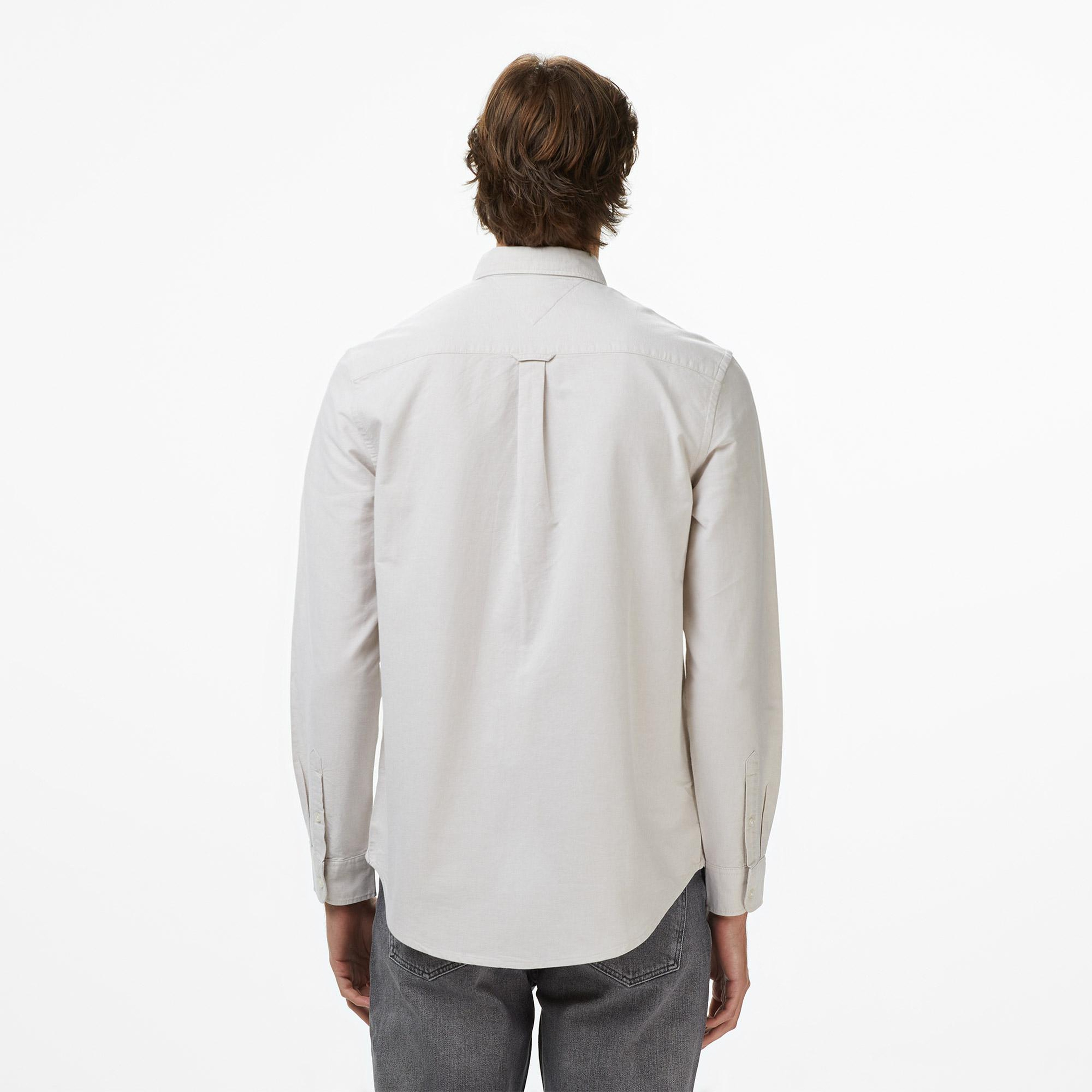 Tommy Jeans Regular Oxford Erkek Gri Gömlek