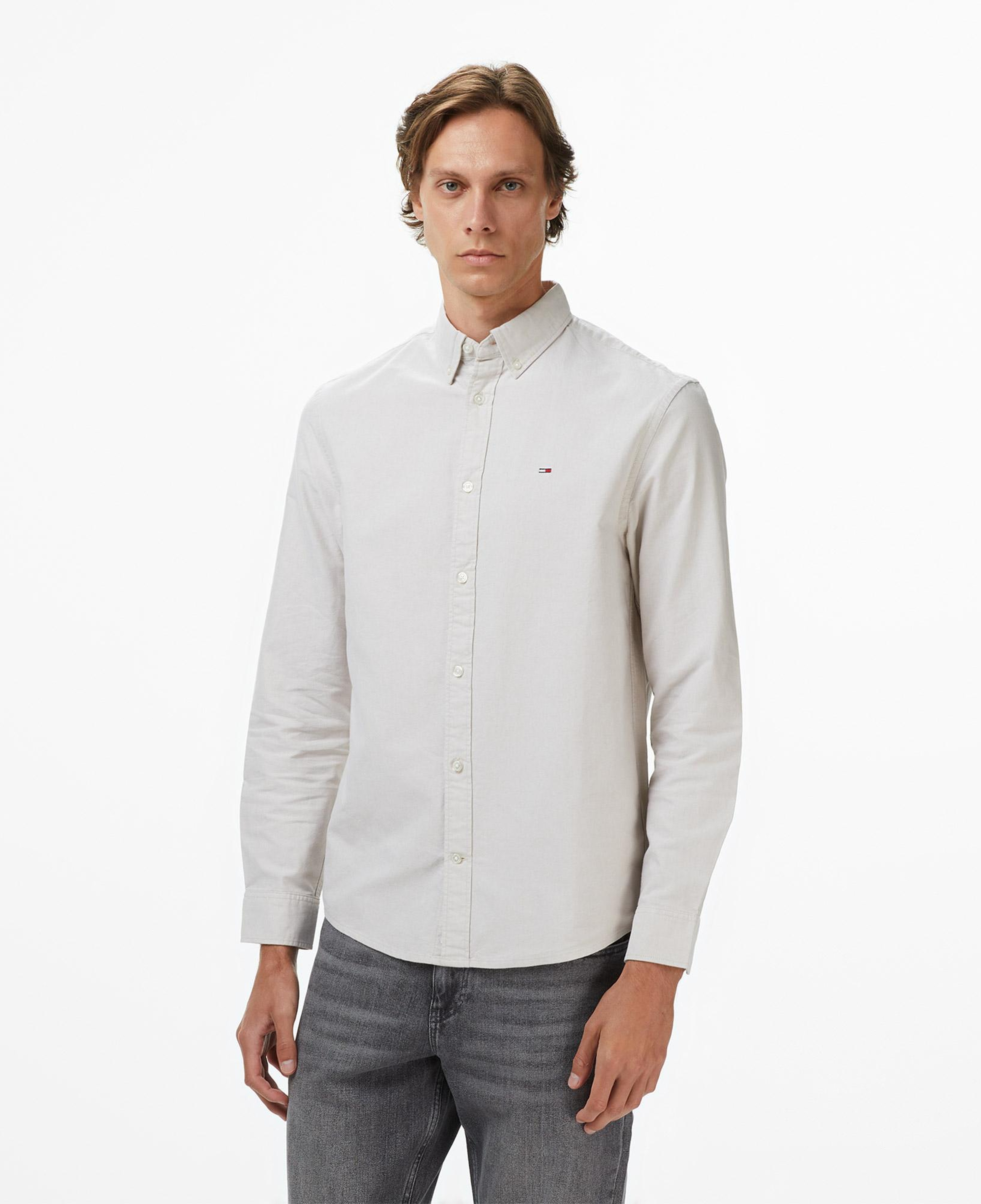 Tommy Jeans Regular Oxford Erkek Gri Gömlek