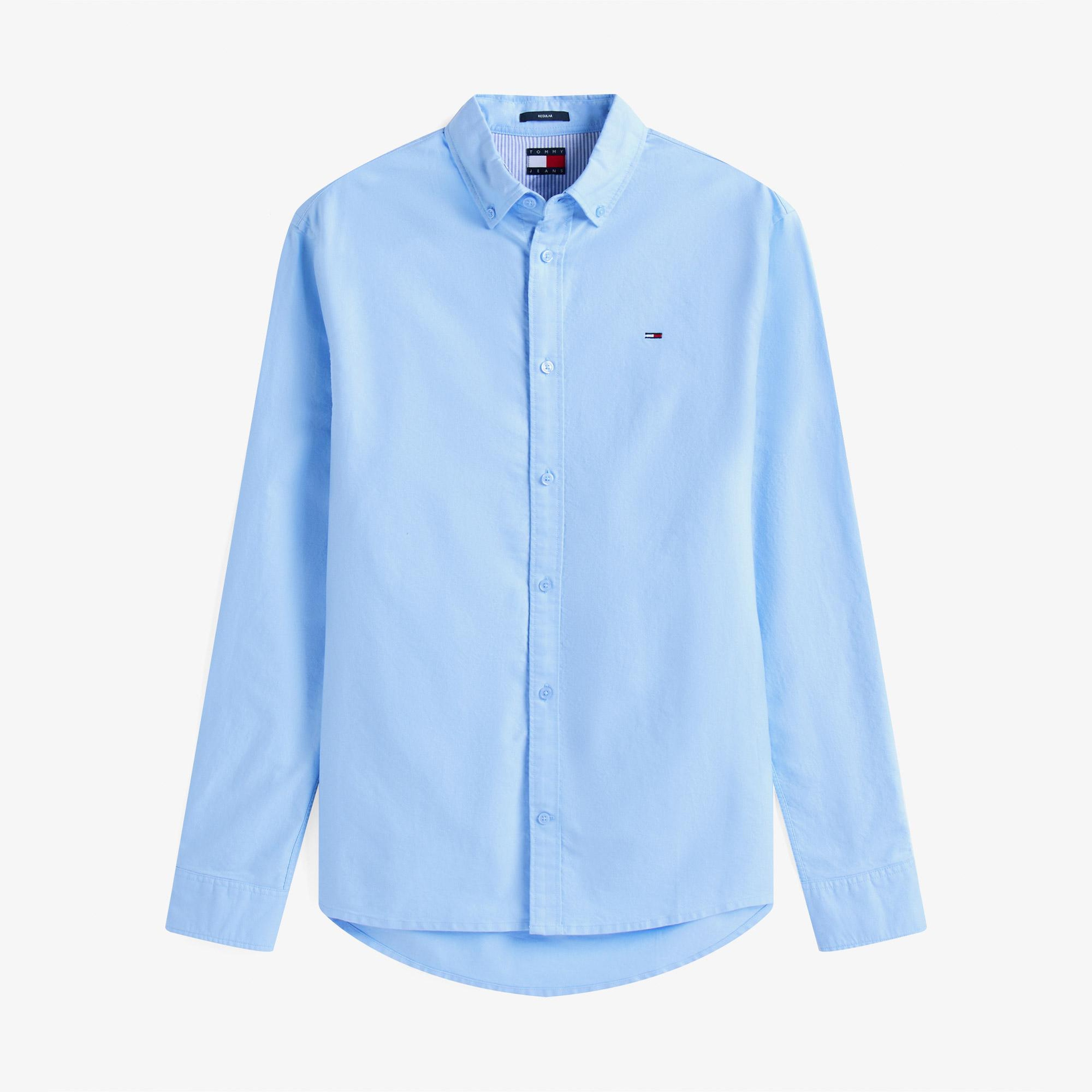 Tommy Jeans Regular Oxford Erkek Mavi Gömlek