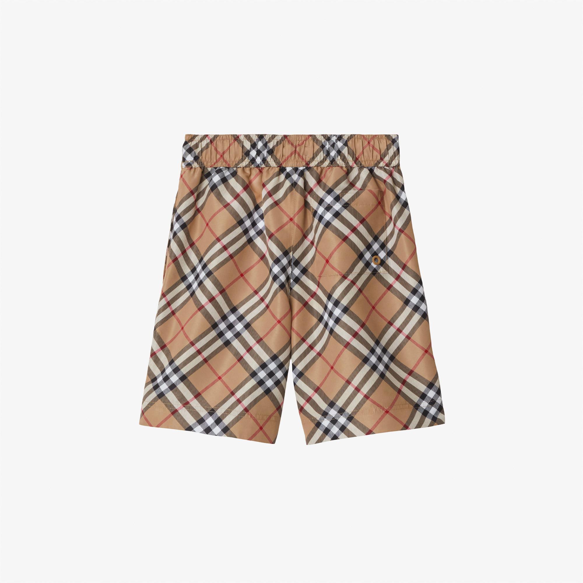 Burberry Check Çocuk Bej Deniz Şortu