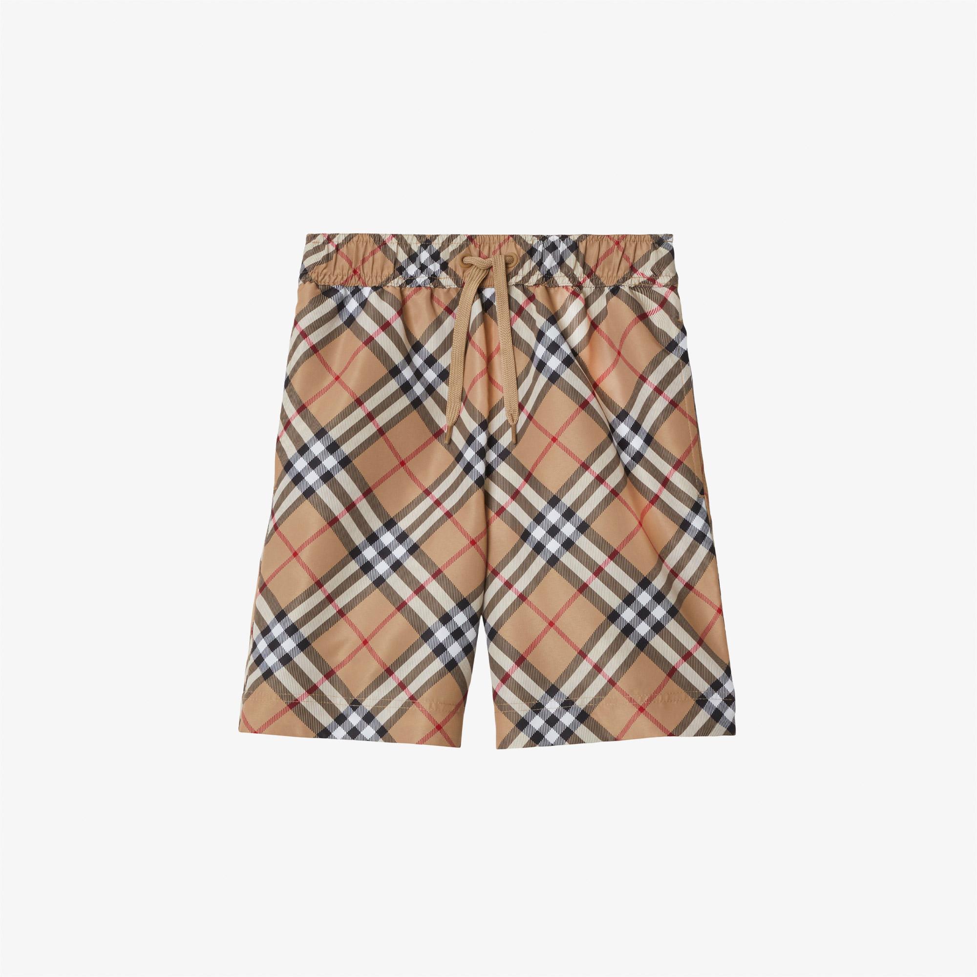 Burberry Check Çocuk Bej Deniz Şortu