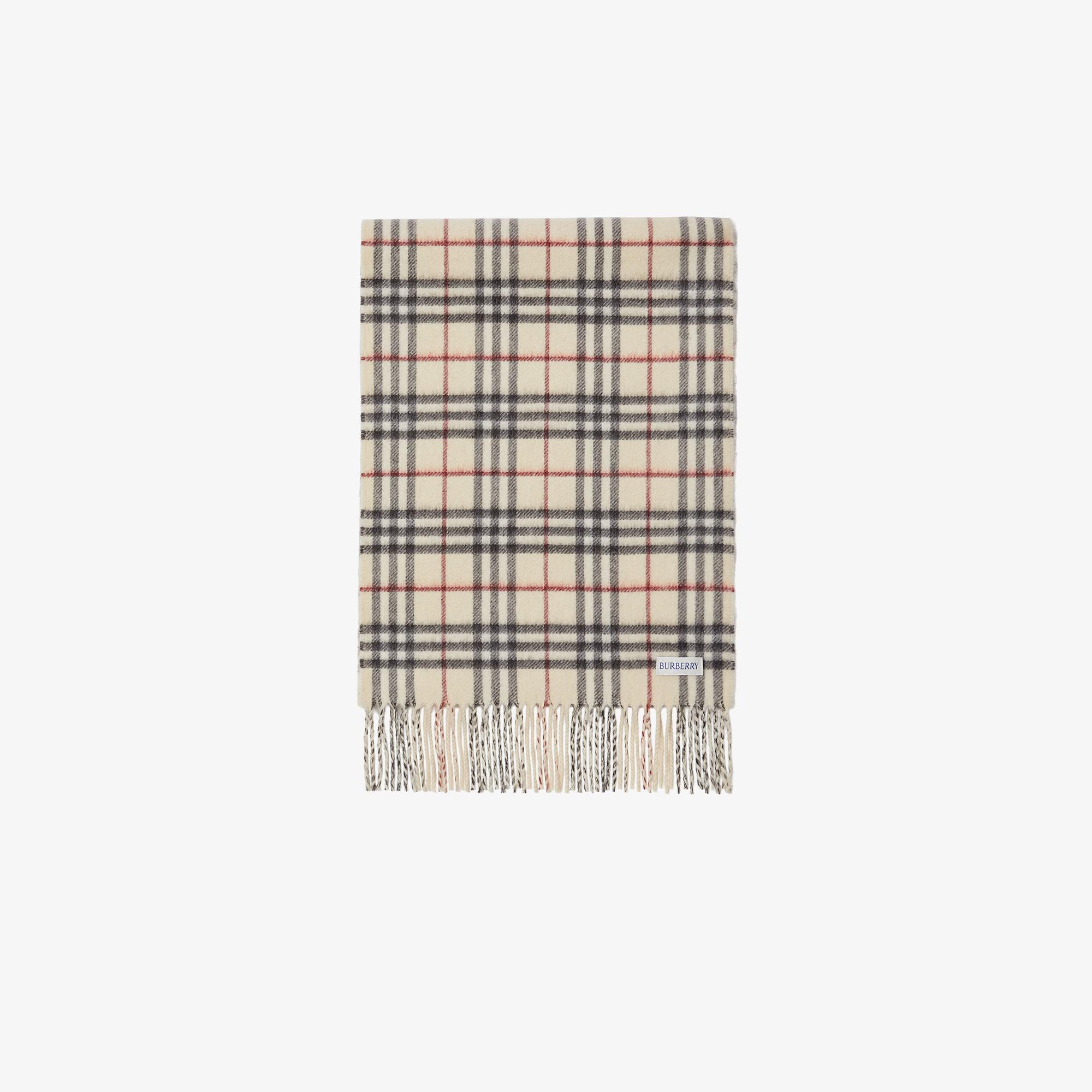 Burberry Reversible Check Kaşmir Kadın Krem Rengi Atkı