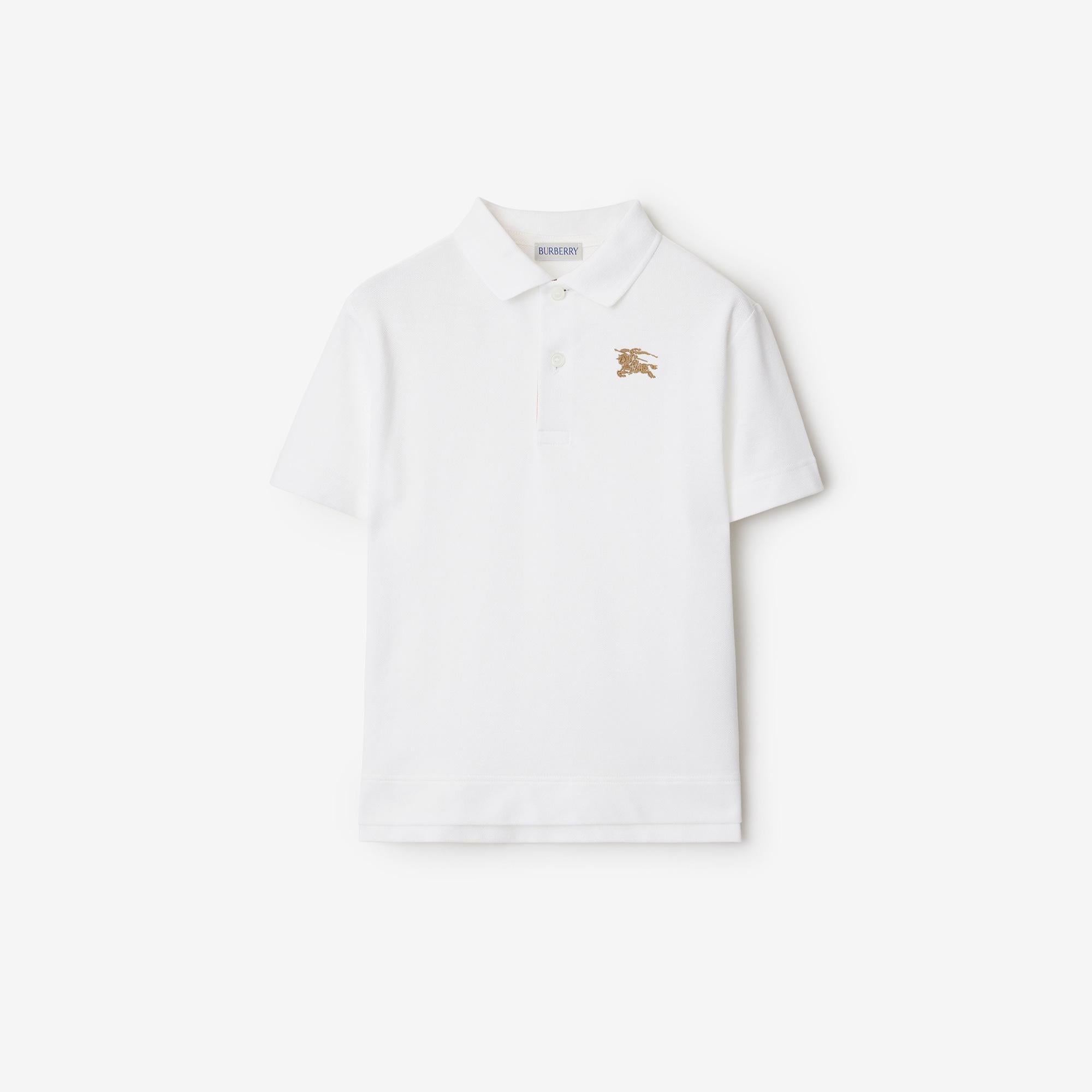 Burberry Johane Cotton Çocuk Beyaz Polo