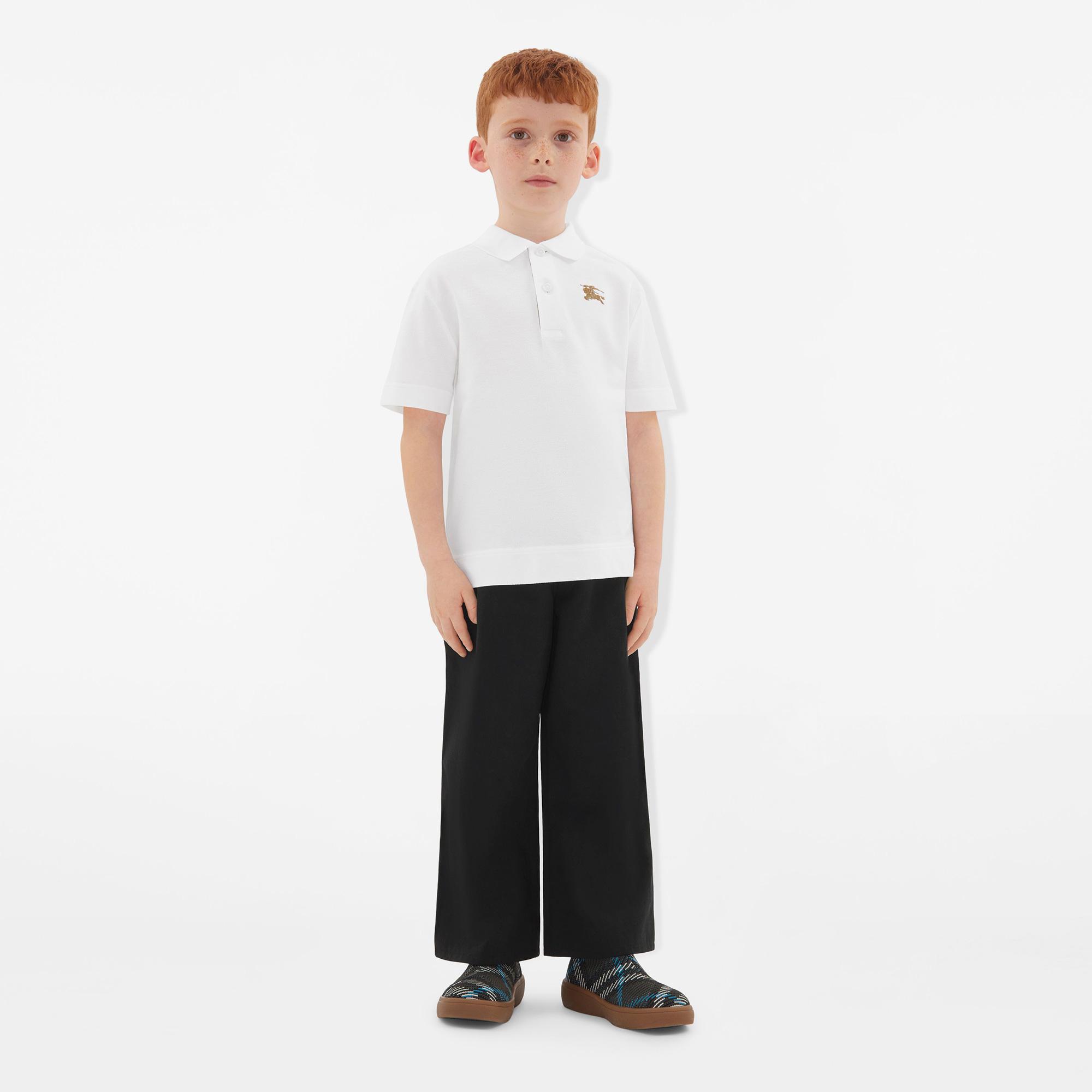 Burberry Johane Cotton Çocuk Beyaz Polo