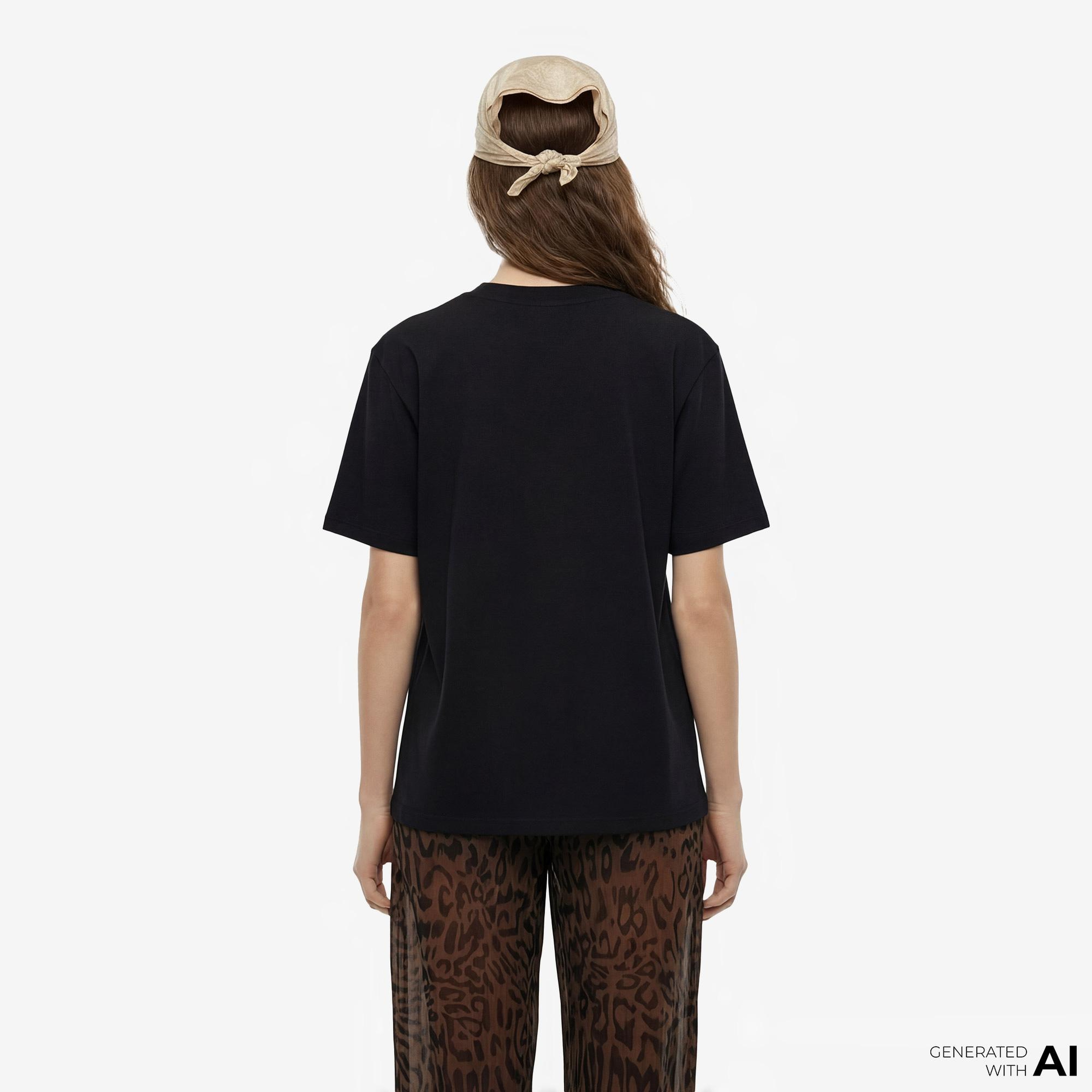 FashFed F İkonlu Unisex Siyah T-Shirt