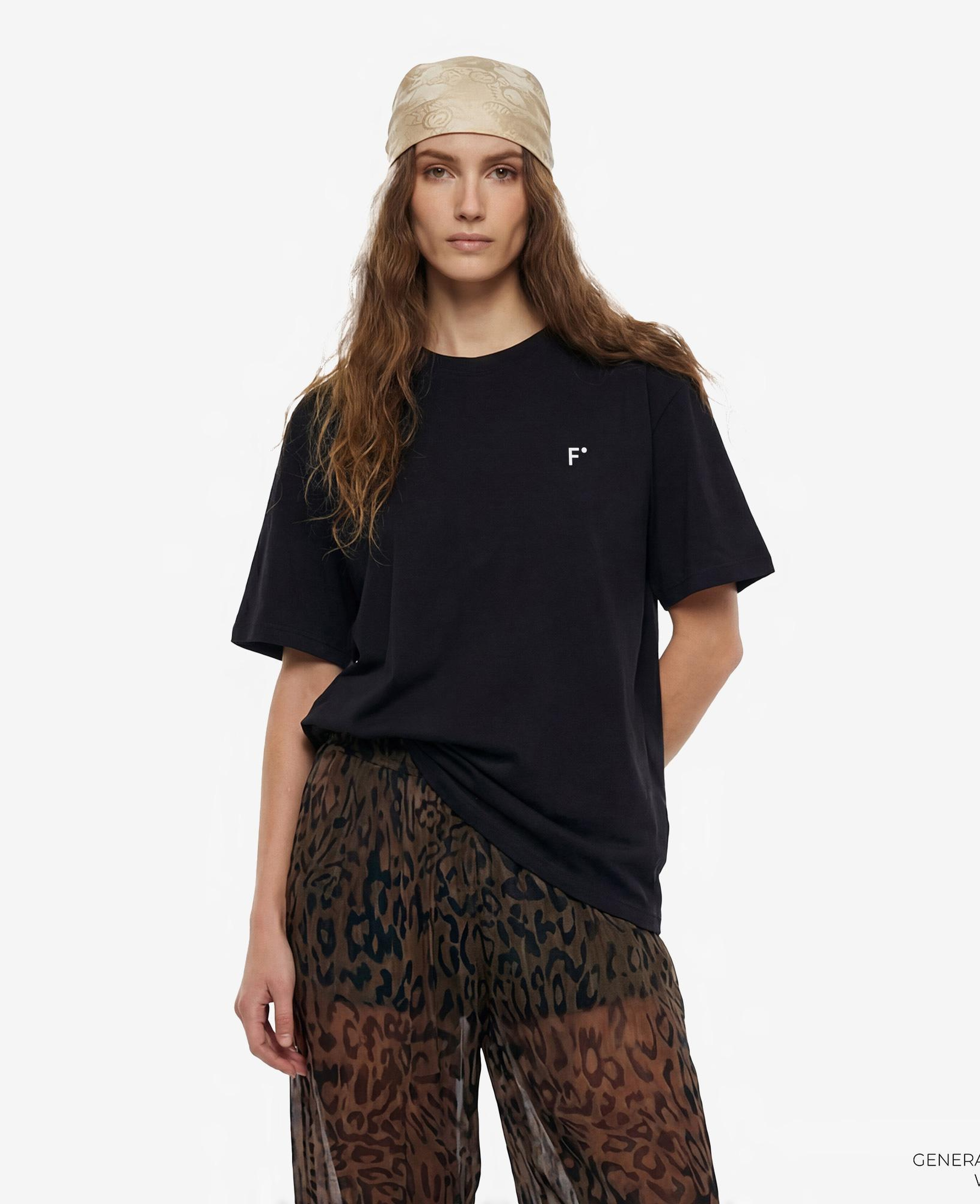 FashFed F İkonlu Unisex Siyah T-Shirt