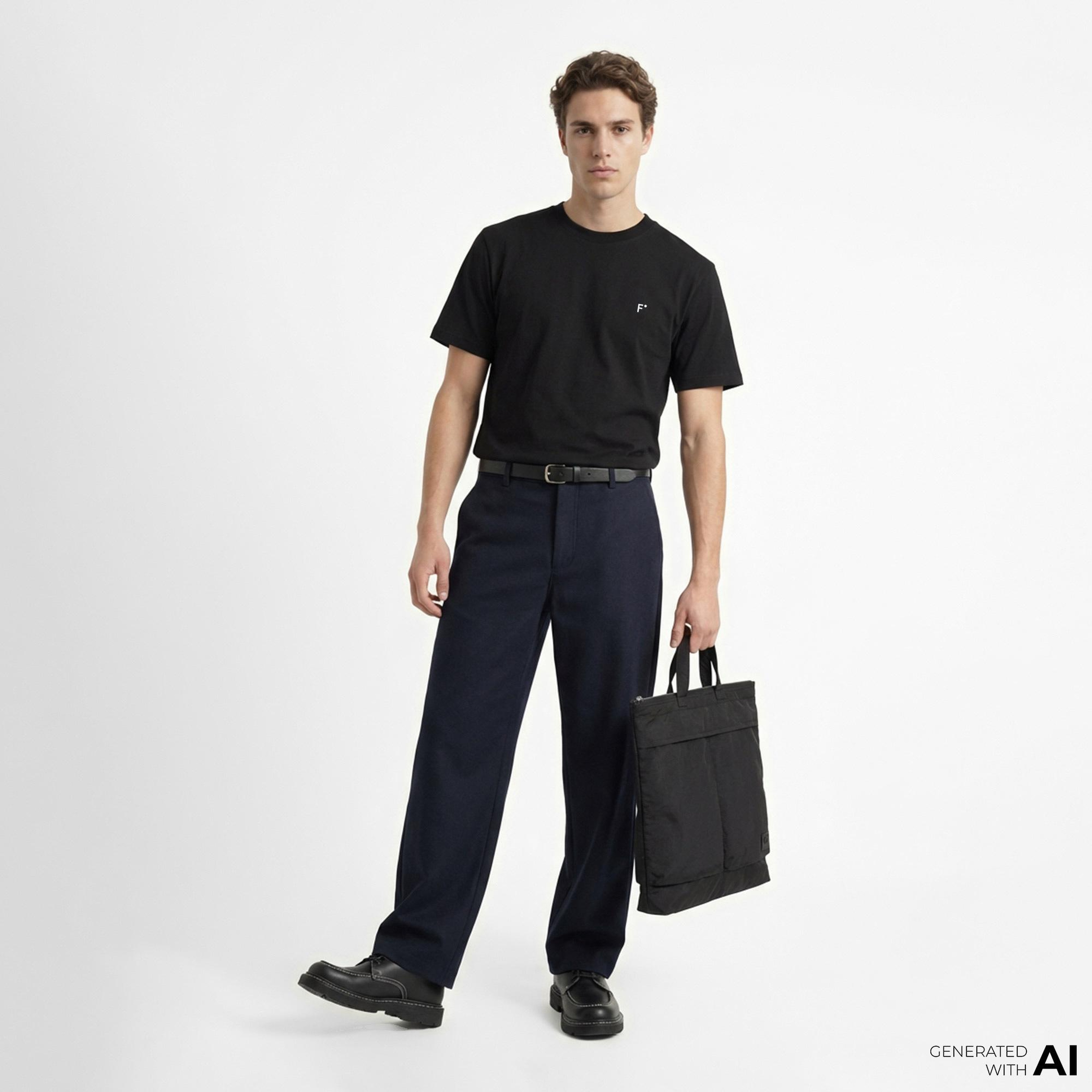 FashFed F İkonlu Unisex Siyah T-Shirt