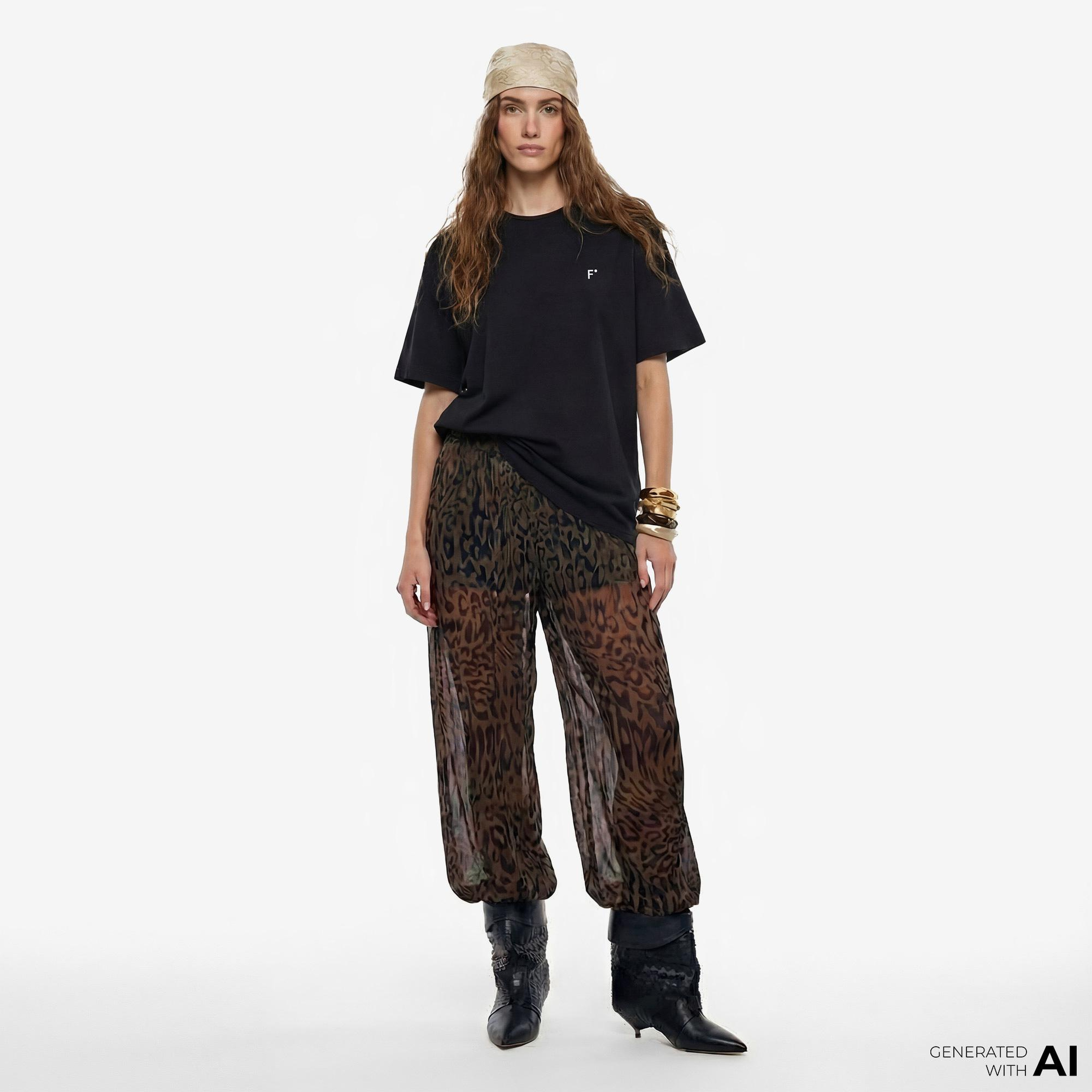 FashFed F İkonlu Unisex Siyah T-Shirt