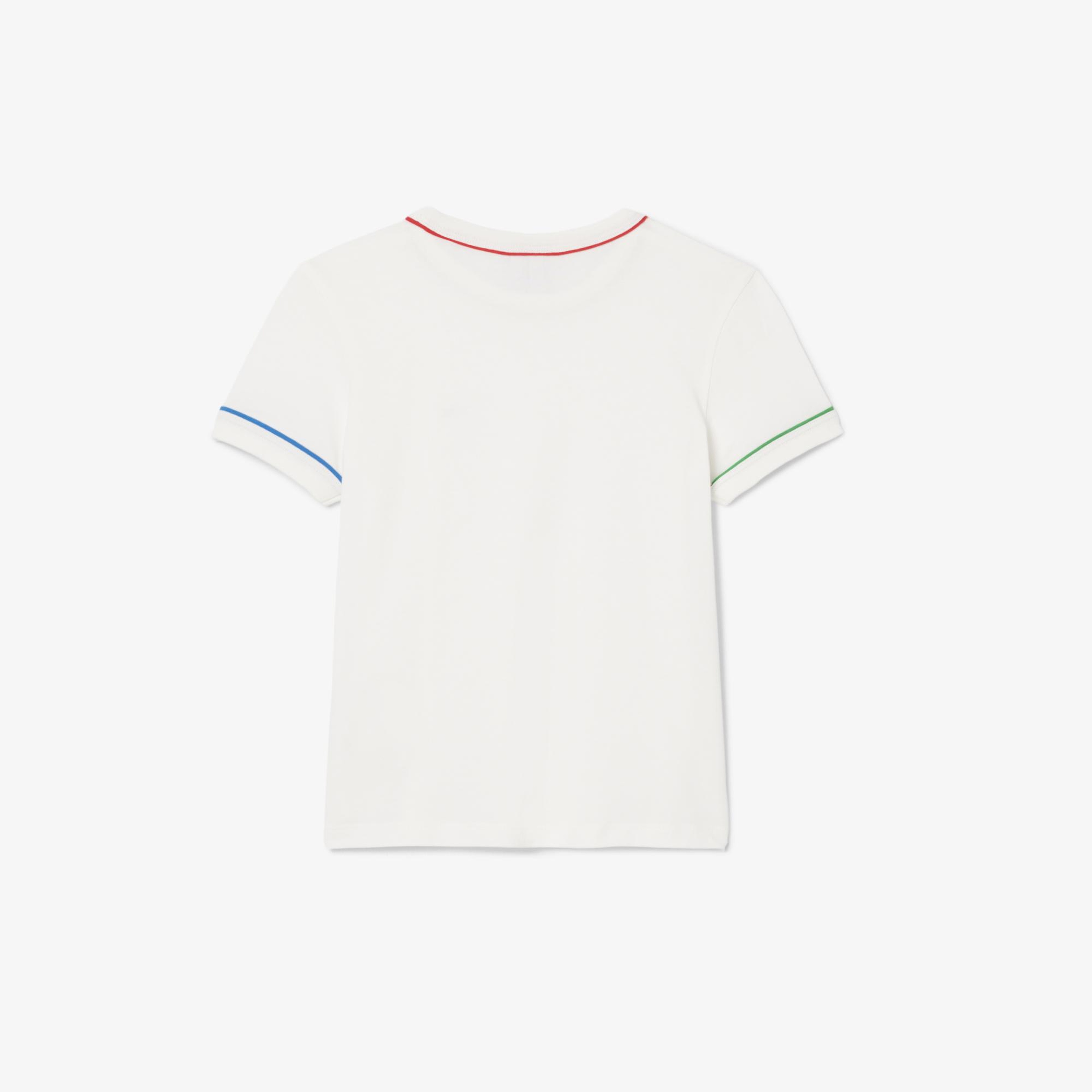 Lacoste Çocuk Bisiklet Yaka Krem T-Shirt
