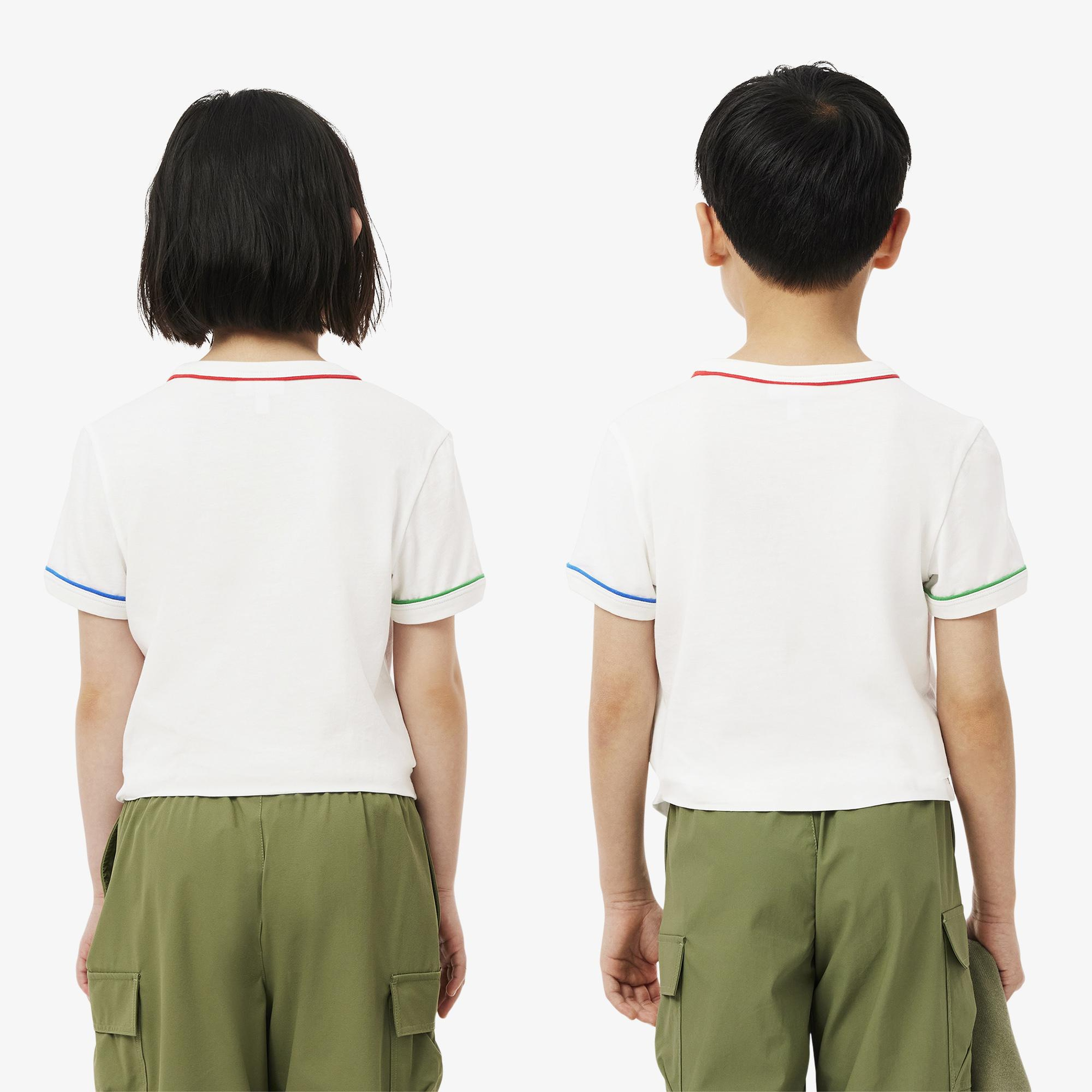 Lacoste Çocuk Bisiklet Yaka Krem T-Shirt