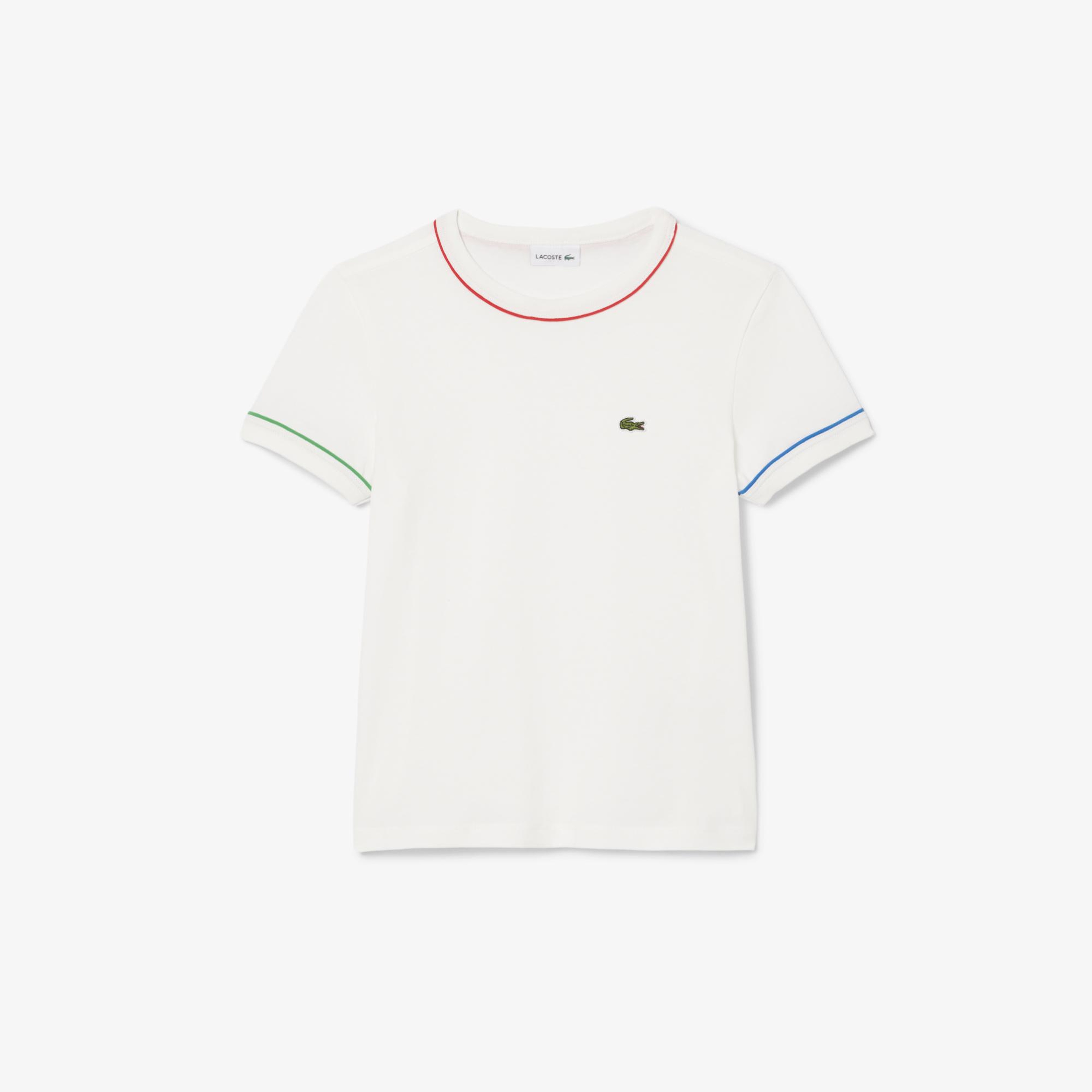 Lacoste Çocuk Bisiklet Yaka Krem T-Shirt