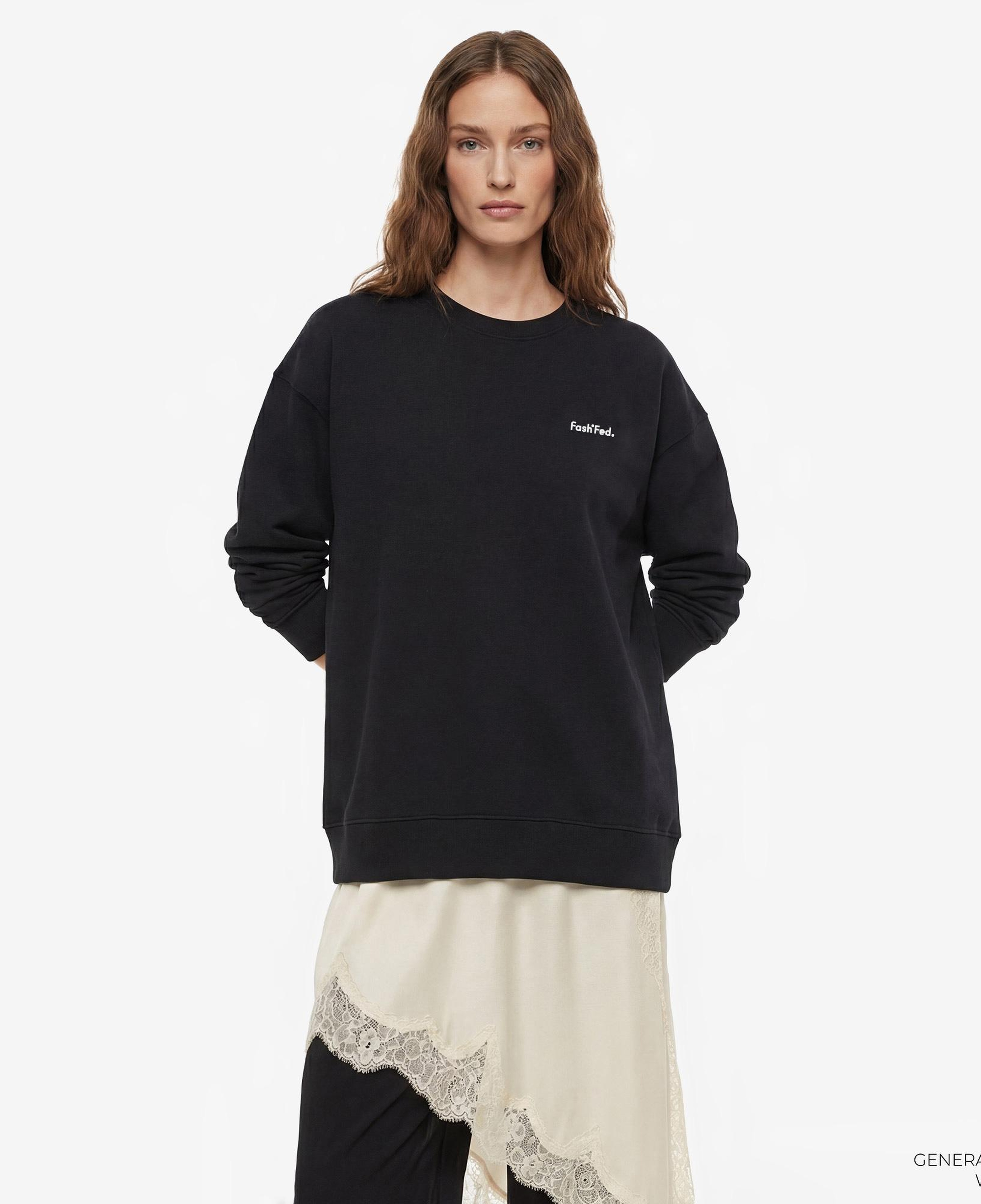 FashFed Unisex Siyah Sweatshirt