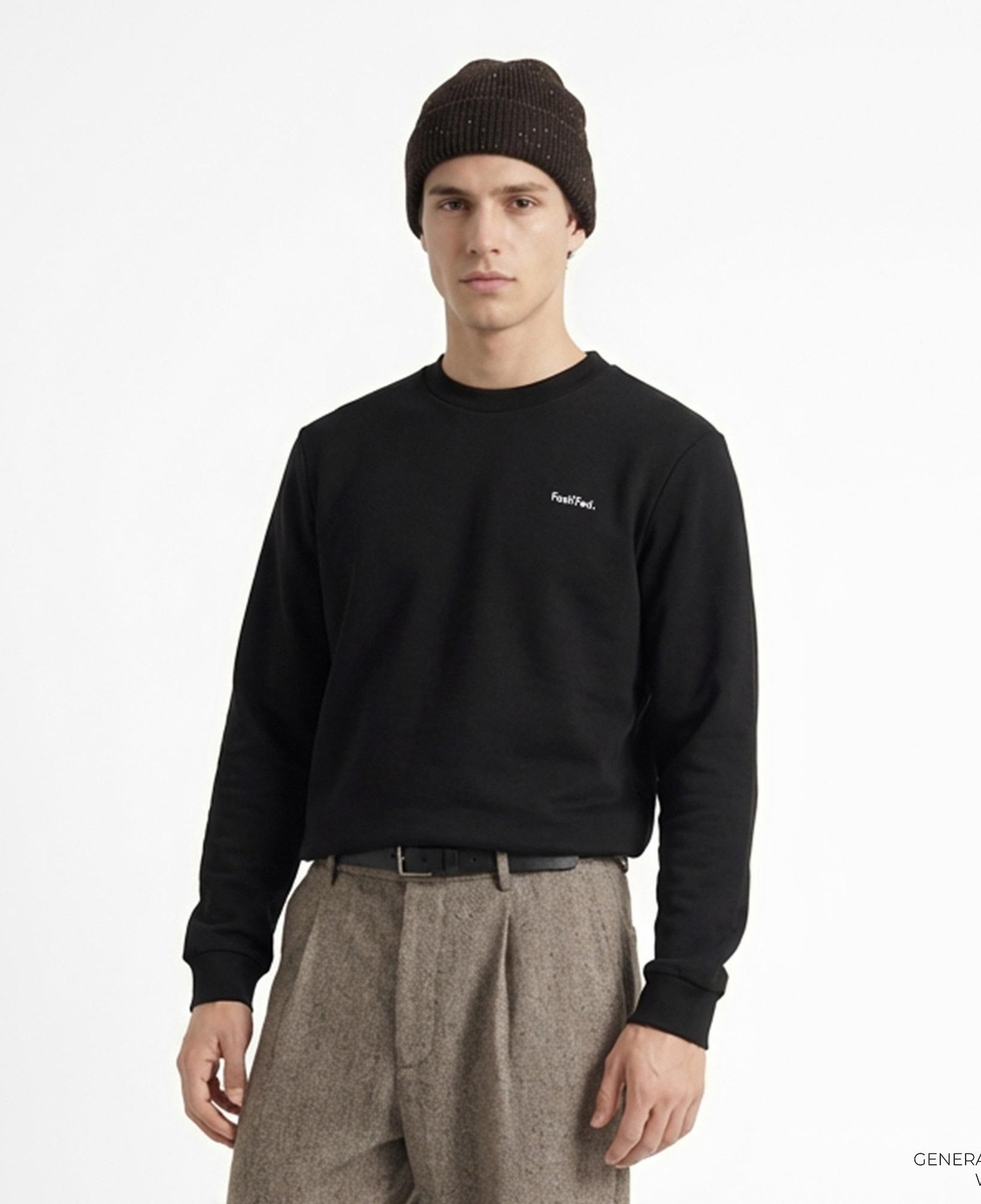 FashFed Unisex Siyah Sweatshirt