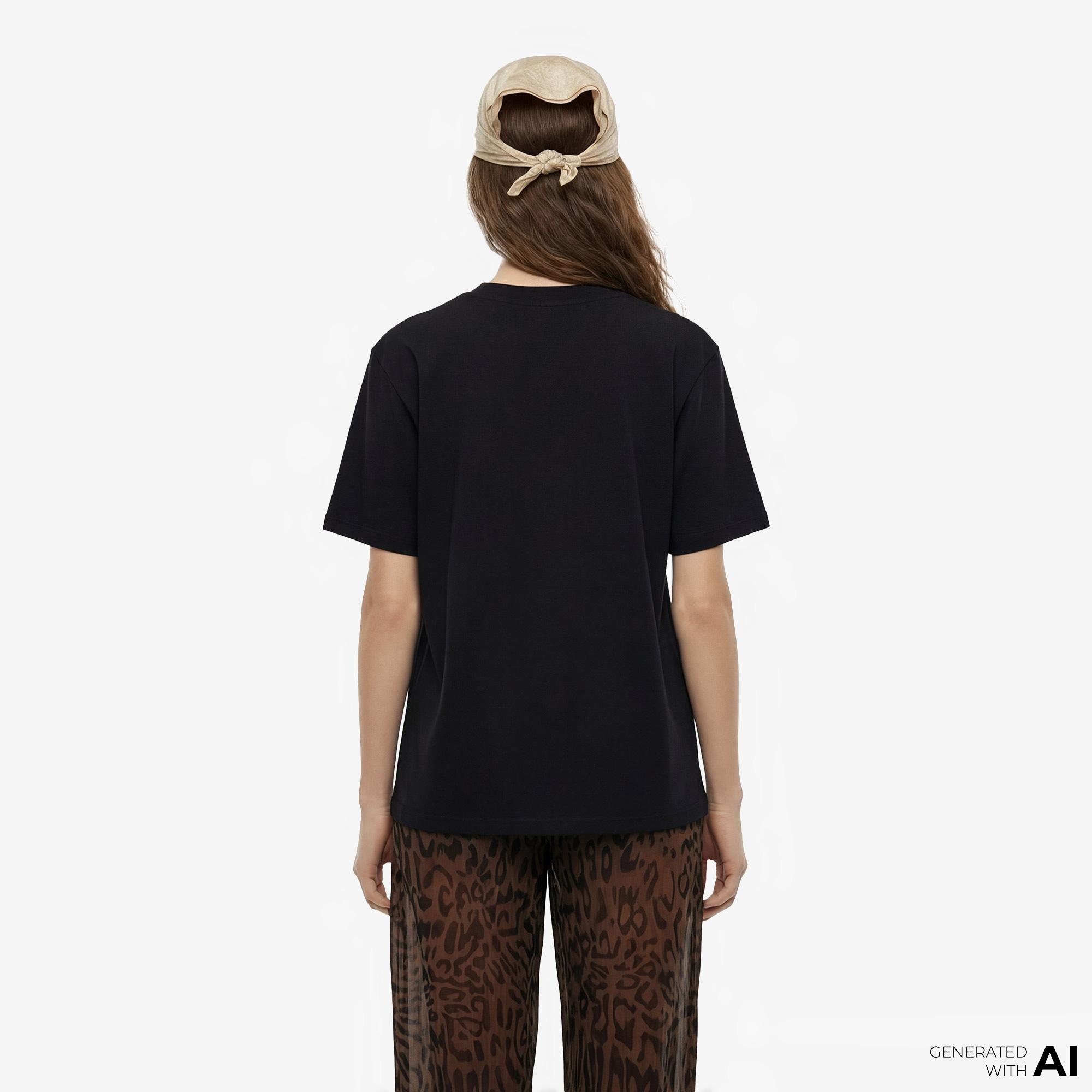 FashFed F İkonlu Unisex Siyah T-Shirt