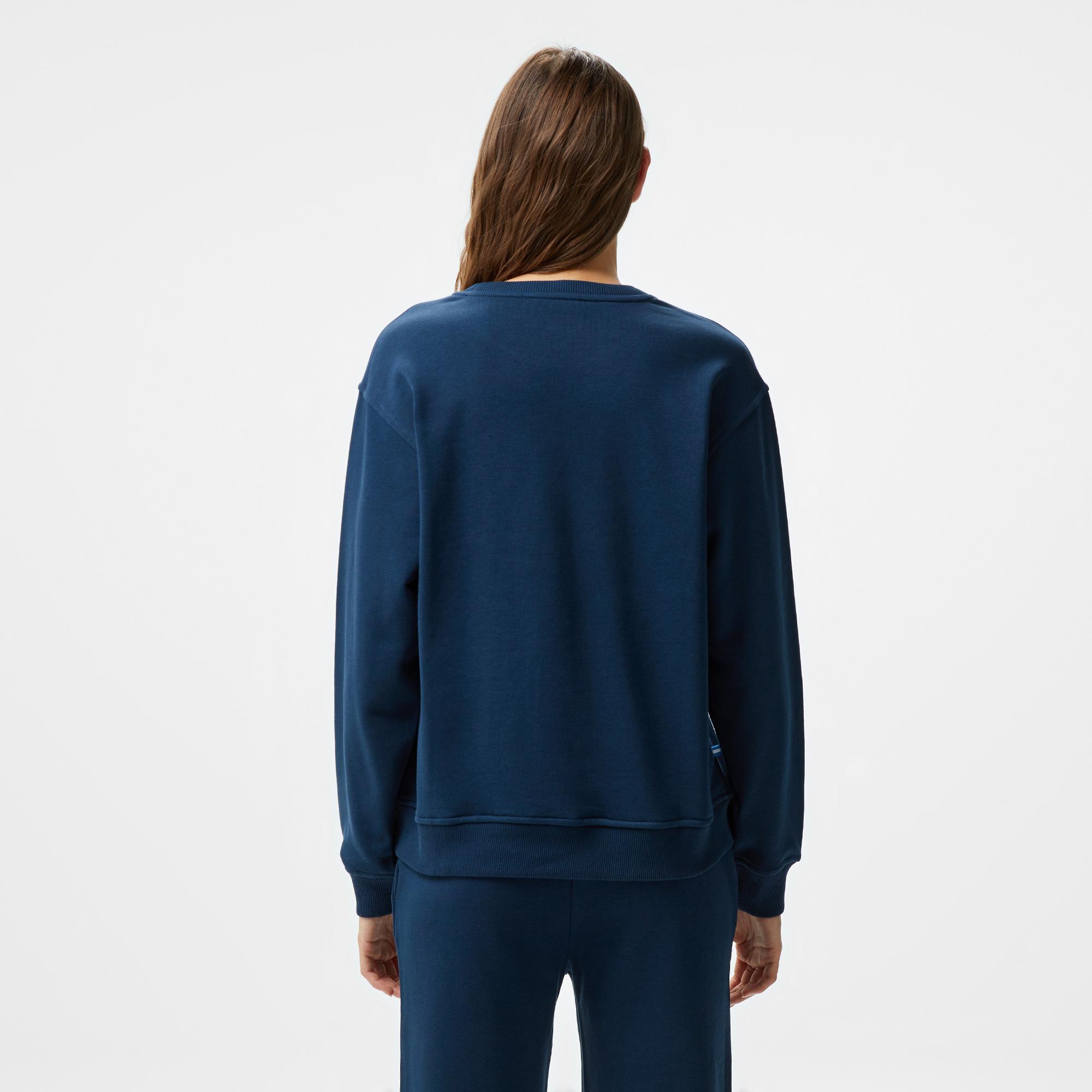 Ucla Sunniva Nakışlı Kadın Lacivert Bisiklet Yaka Sweatshirt