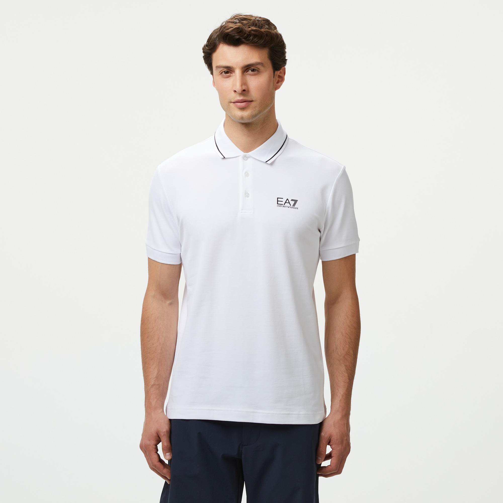 EA7 Erkek Beyaz Polo