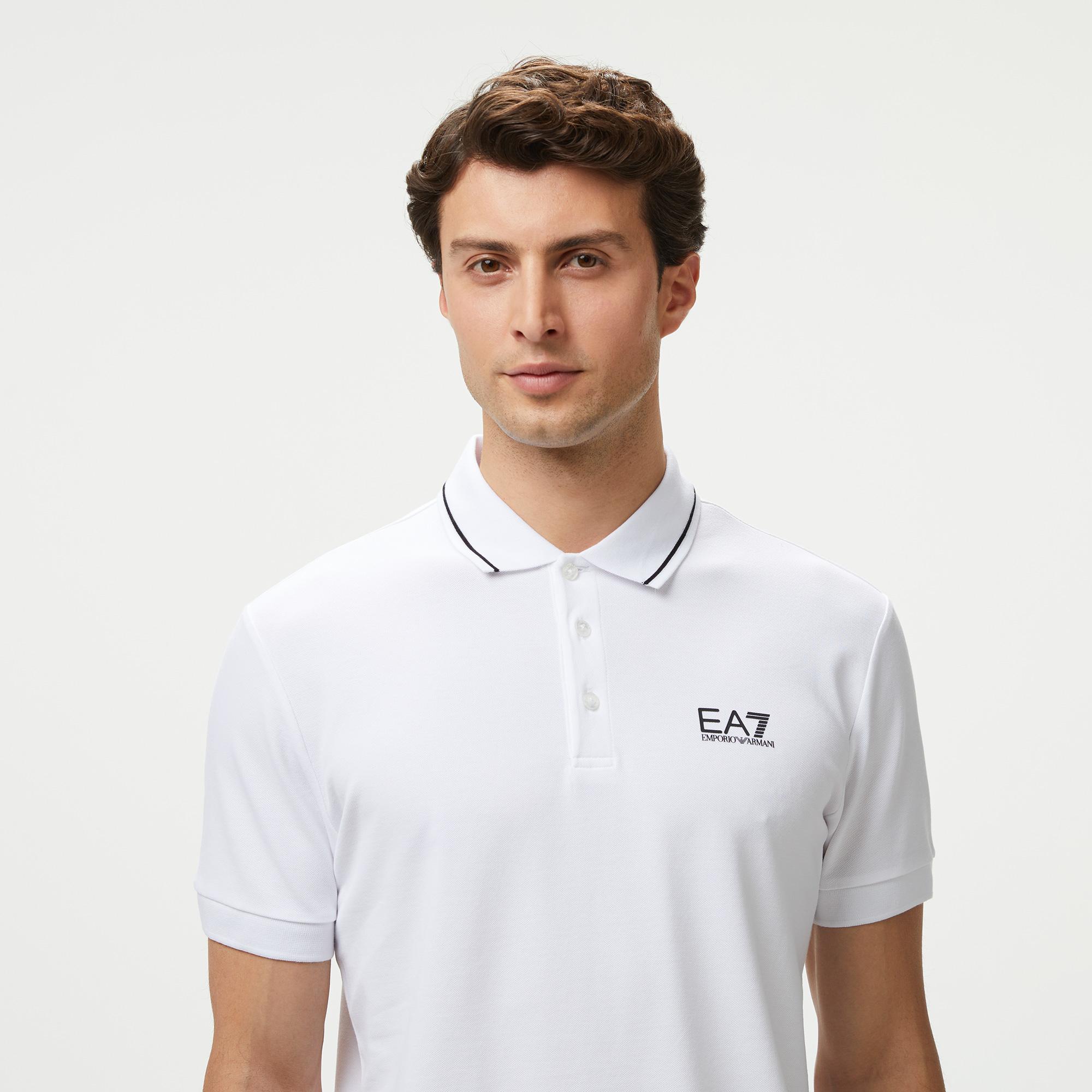 EA7 Erkek Beyaz Polo