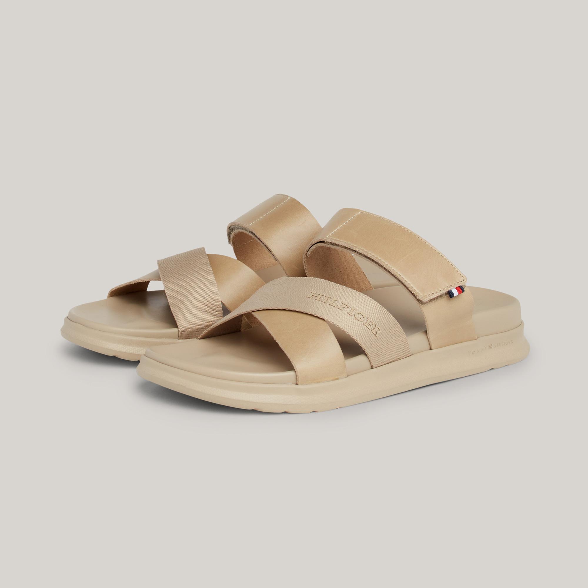 Tommy Hilfiger Çapraz Askılı Erkek Bej Sandalet