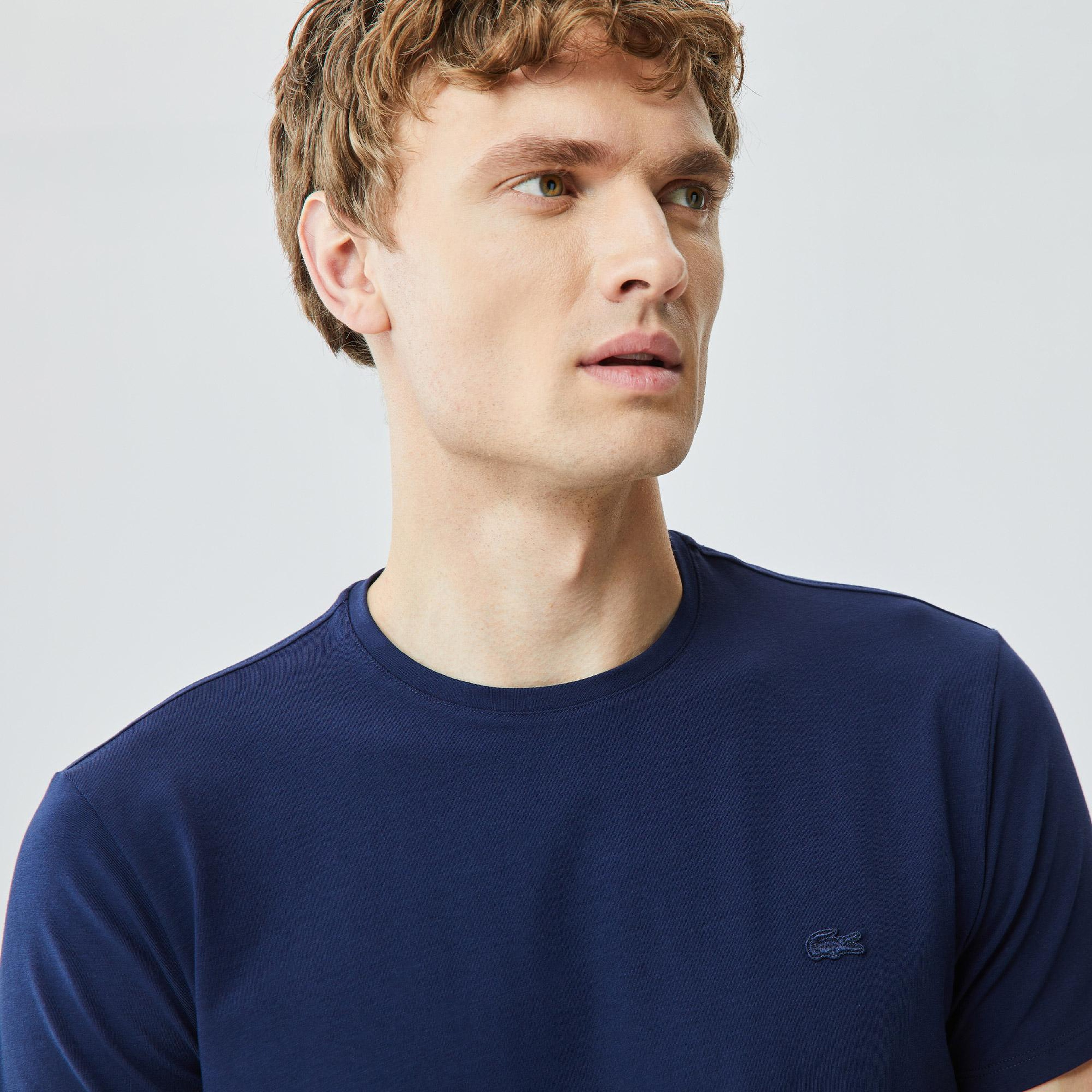 Lacoste Erkek Slim Fit Bisiklet Yaka Lacivert T-Shirt