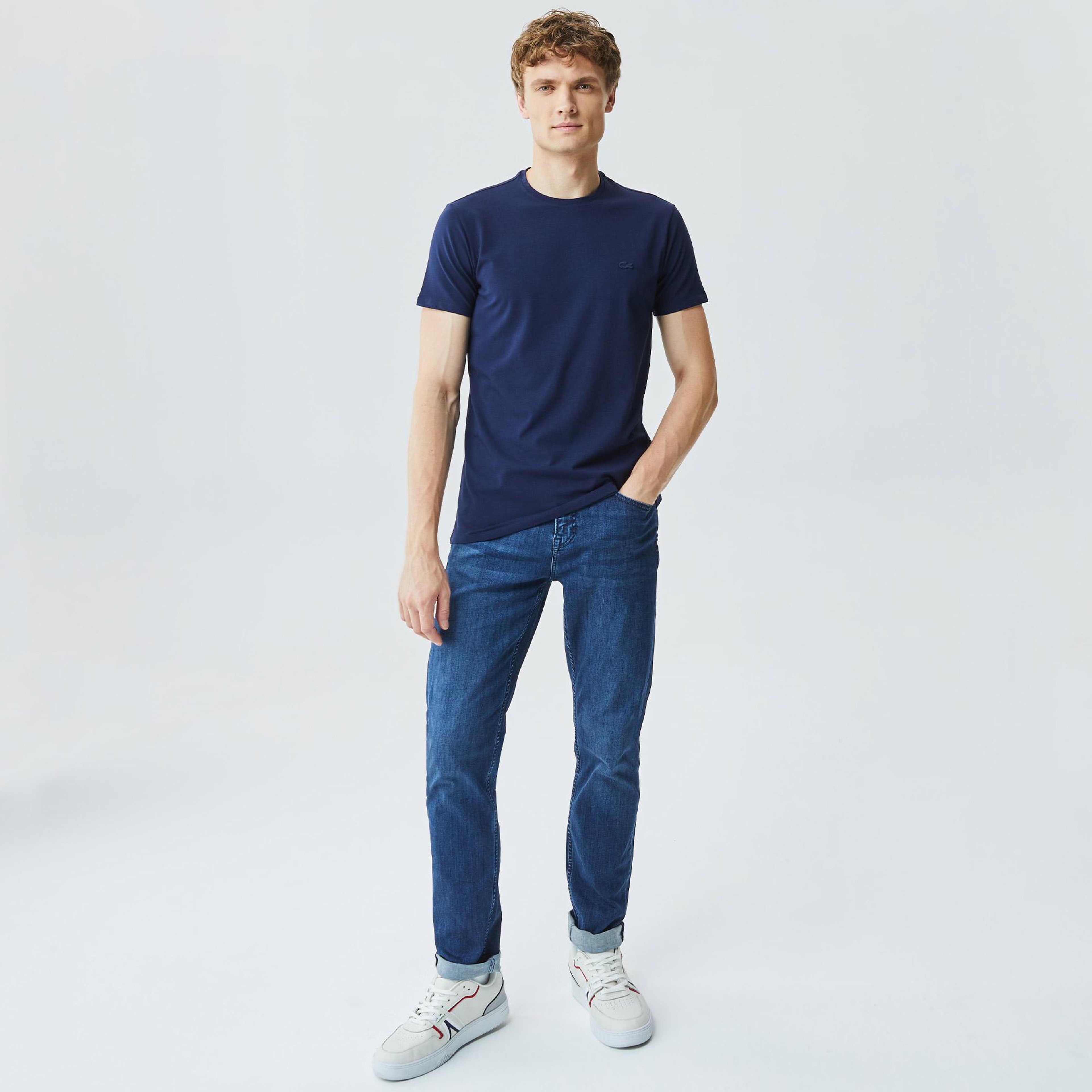 Lacoste Erkek Slim Fit Bisiklet Yaka Lacivert T-Shirt
