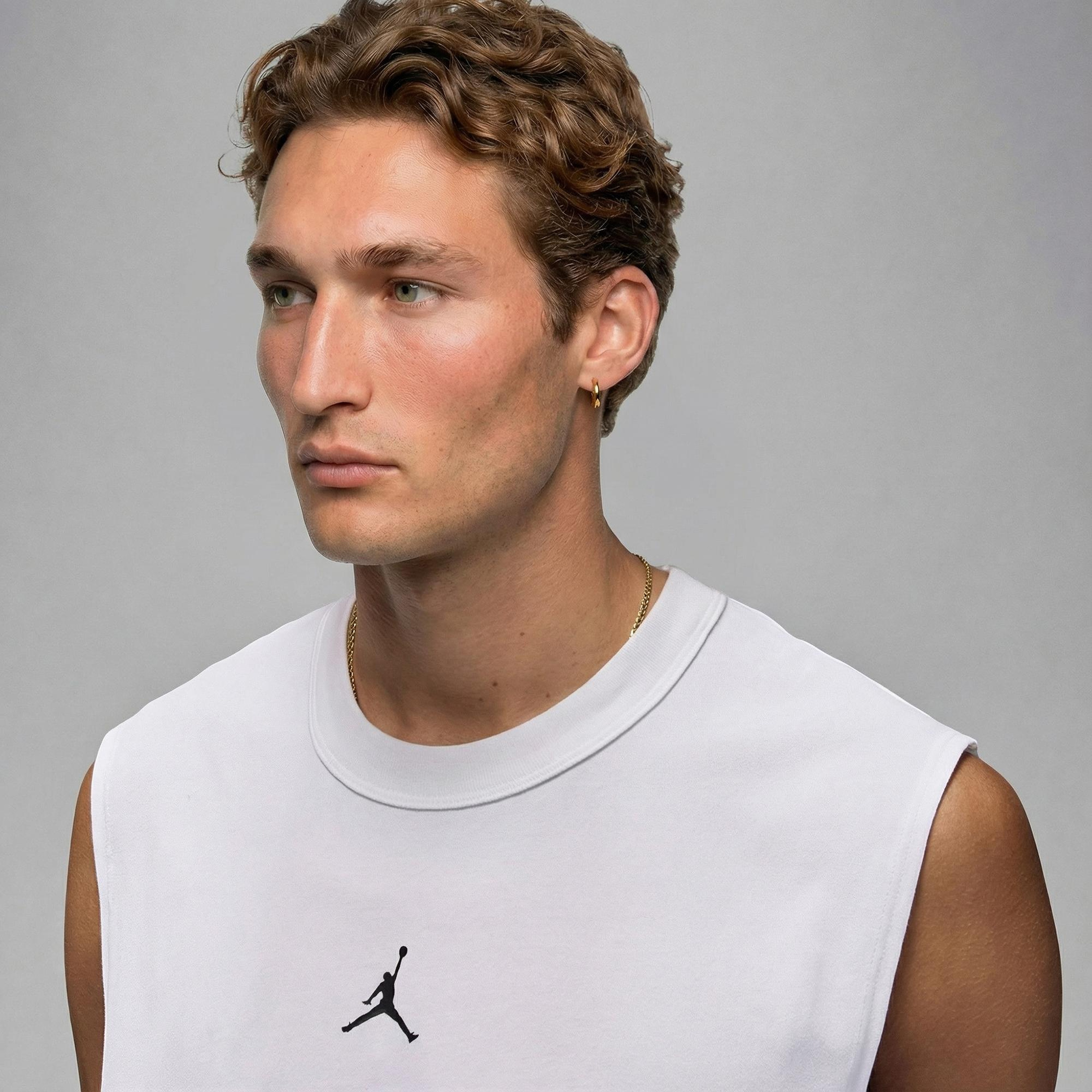 Jordan Dri-Fit Sport Erkek Beyaz Kolsuz T-Shirt