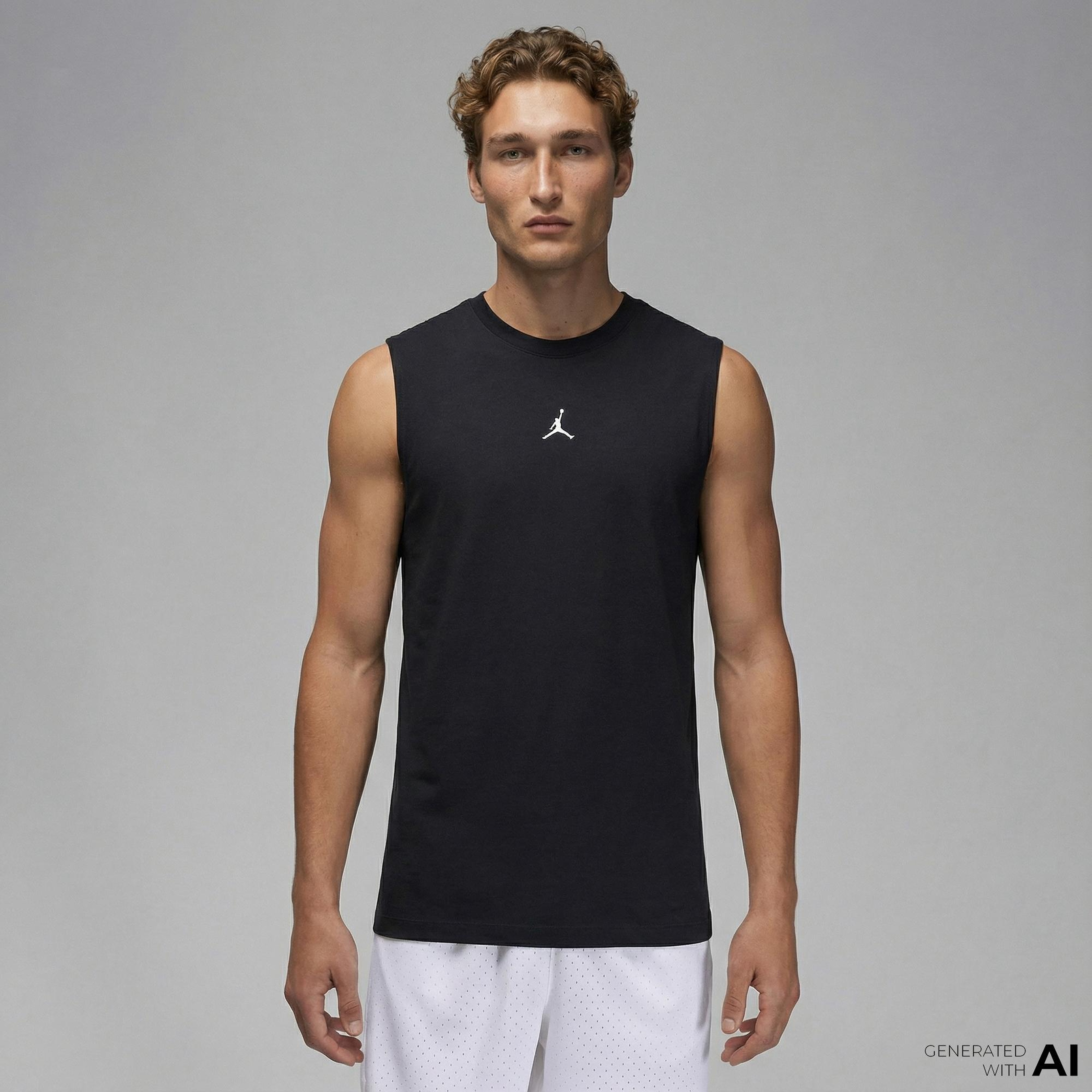 Jordan Dri-Fit Sport Erkek Siyah Kolsuz T-Shirt