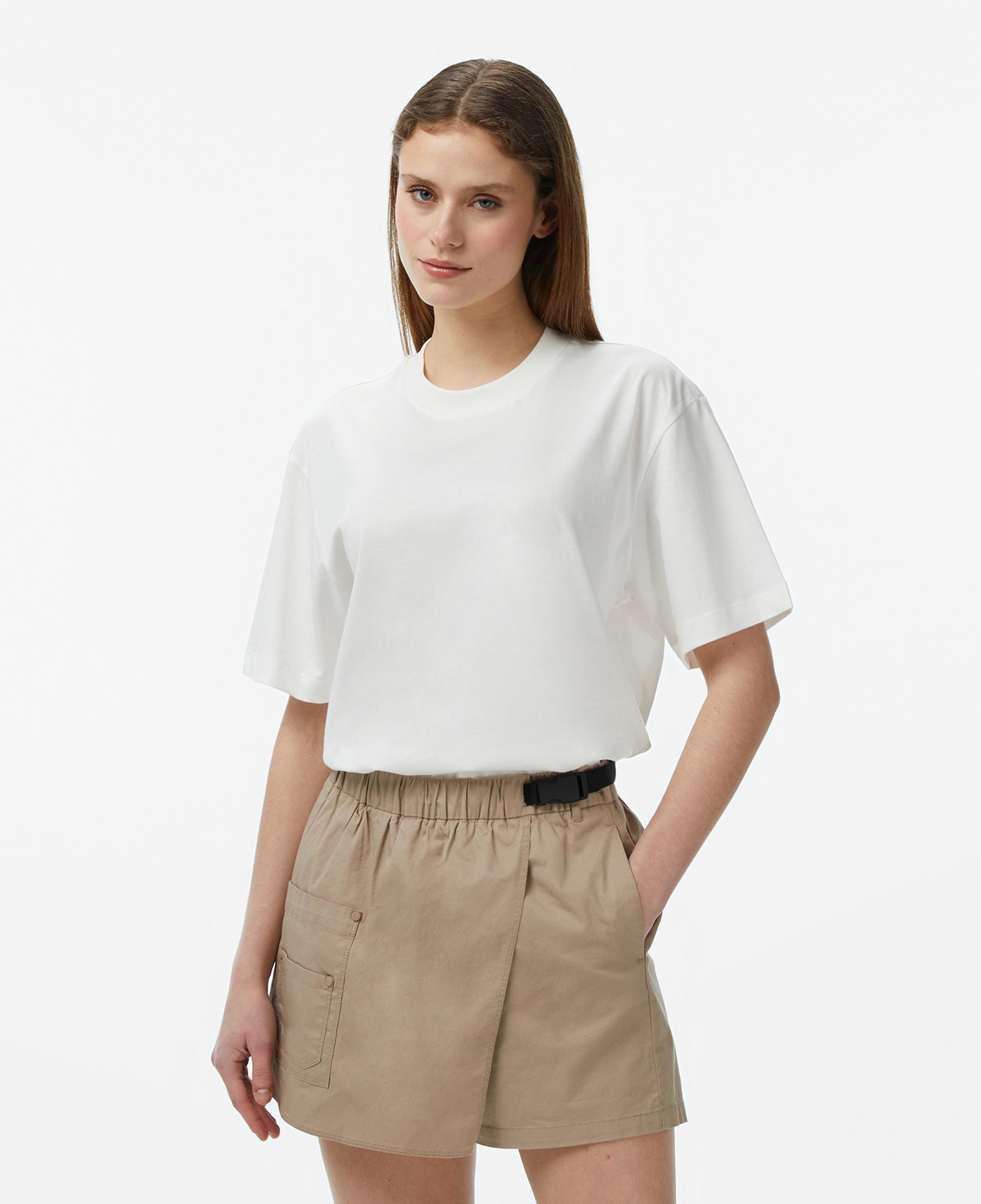 FashFed Basic Unisex Krem Rengi T-Shirt