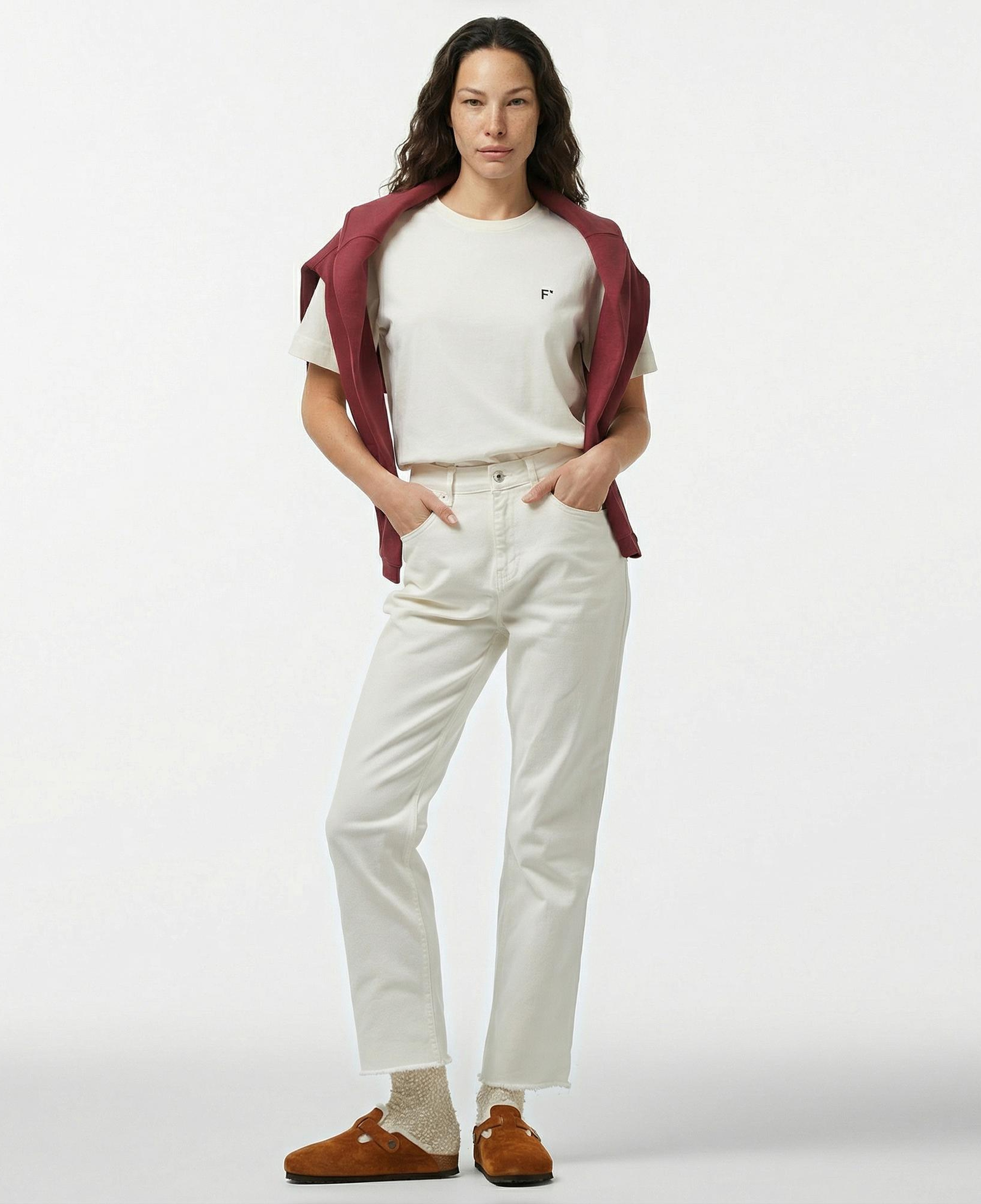 FashFed Unisex Bej T-Shirt