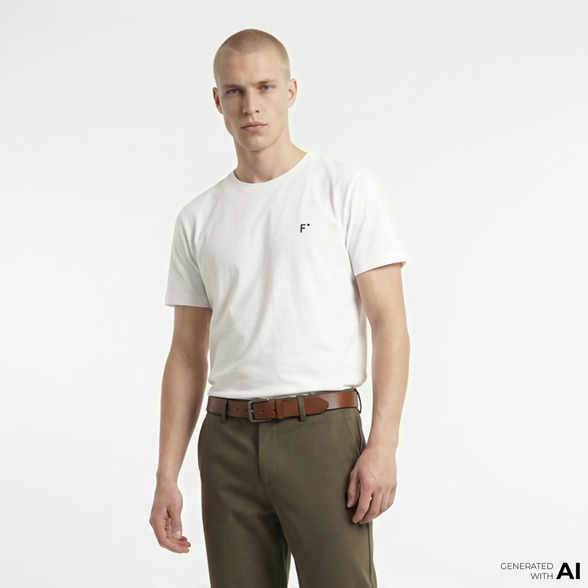 FashFed F İkonlu Unisex Beyaz T-Shirt