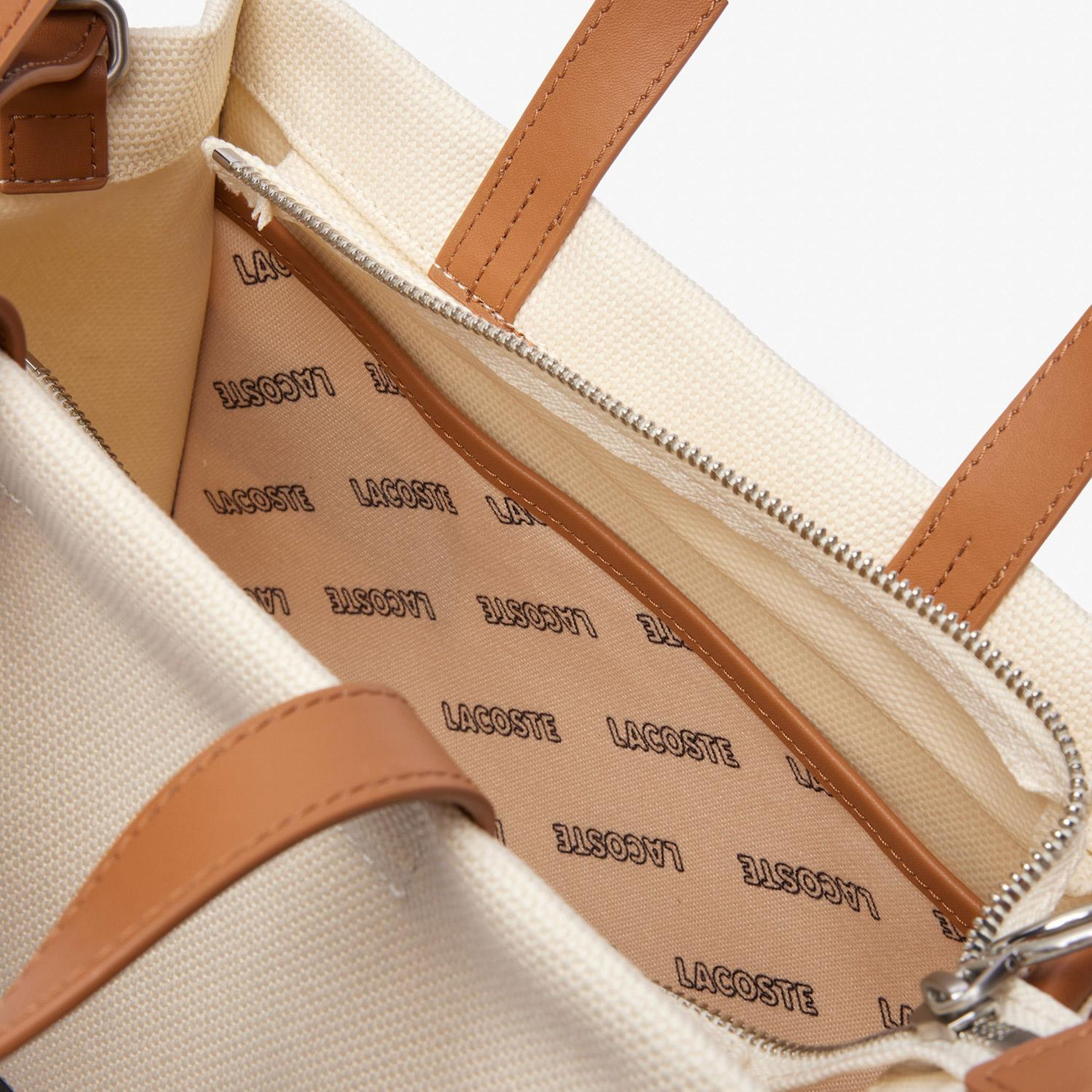 Lacoste Heritage Canvas Kadın Bej Omuz Çantası