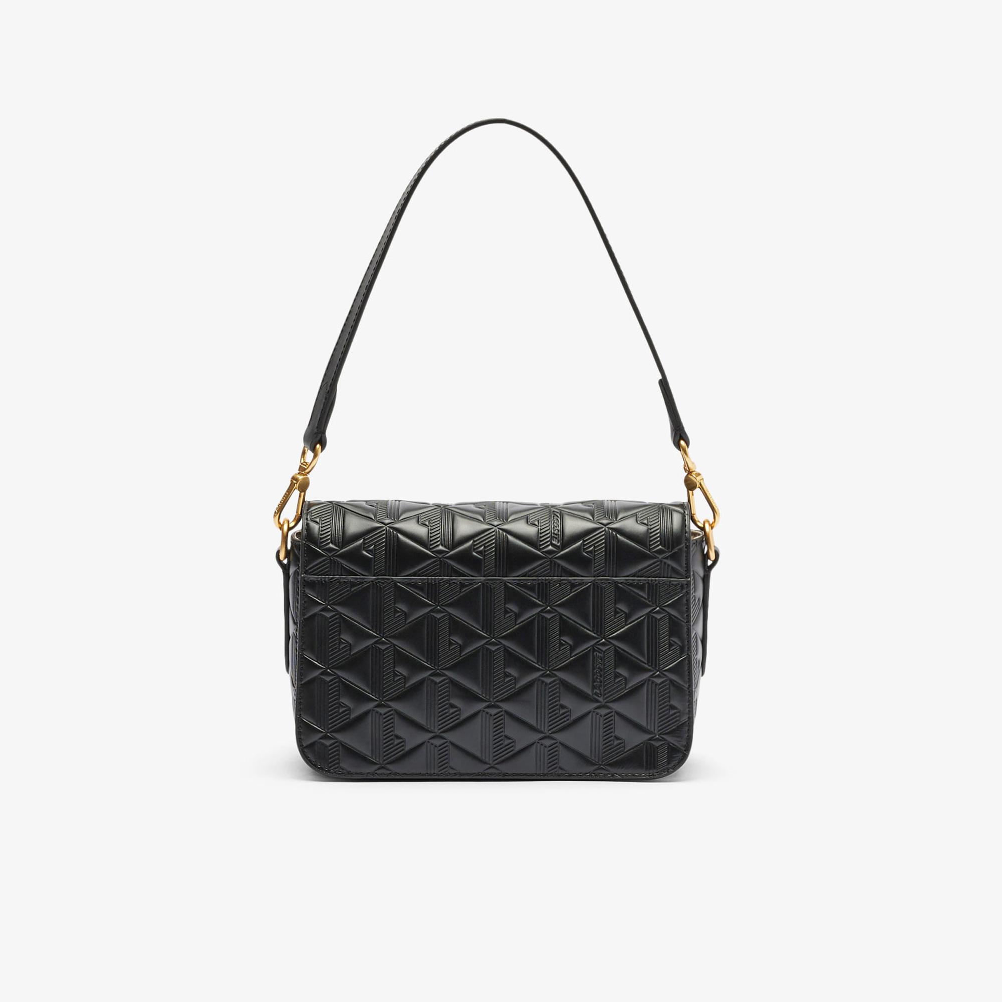 Lacoste Maheki Kadın Monogram Deri Siyah Omuz Çantası