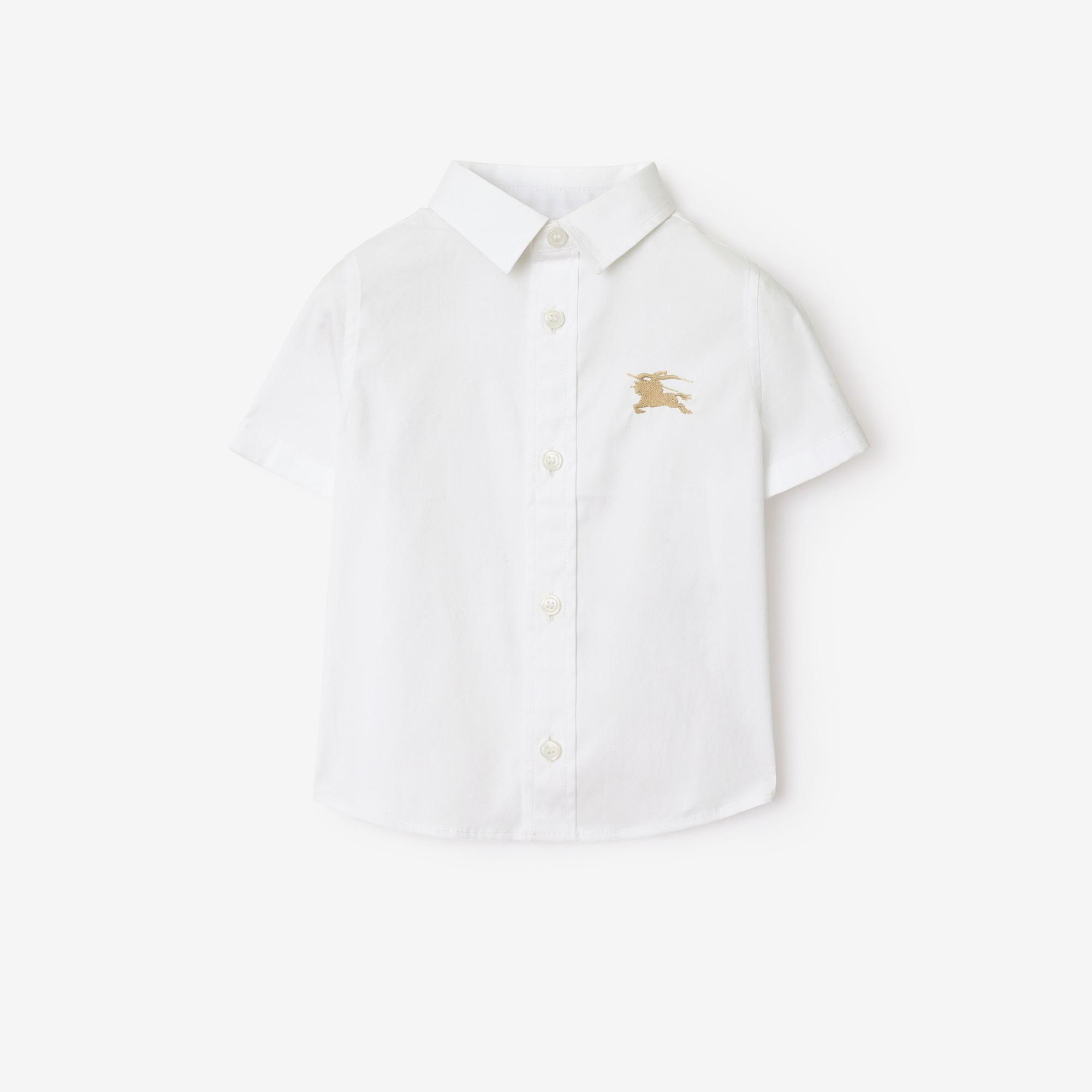 Burberry Owen Stretch Cotton Çocuk Beyaz Gömlek