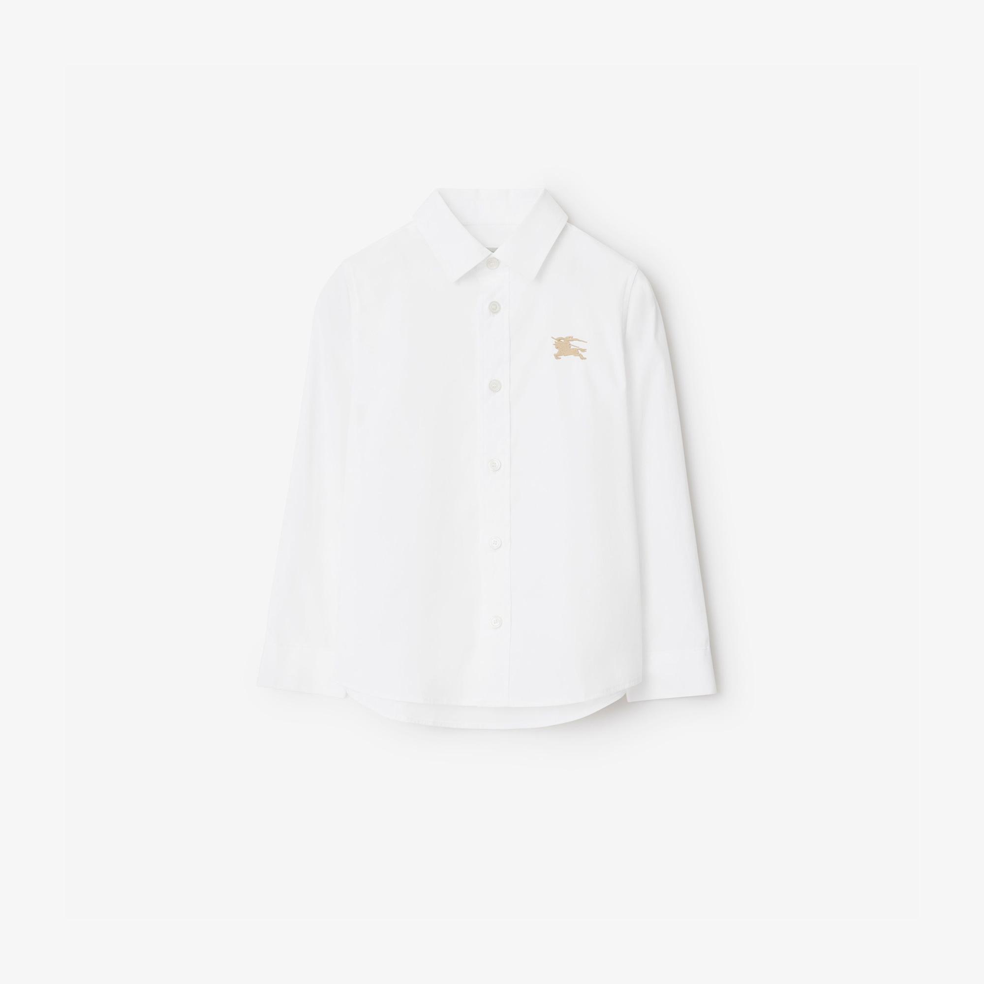 Burberry Owen Stretch Cotton Çocuk Beyaz Gömlek