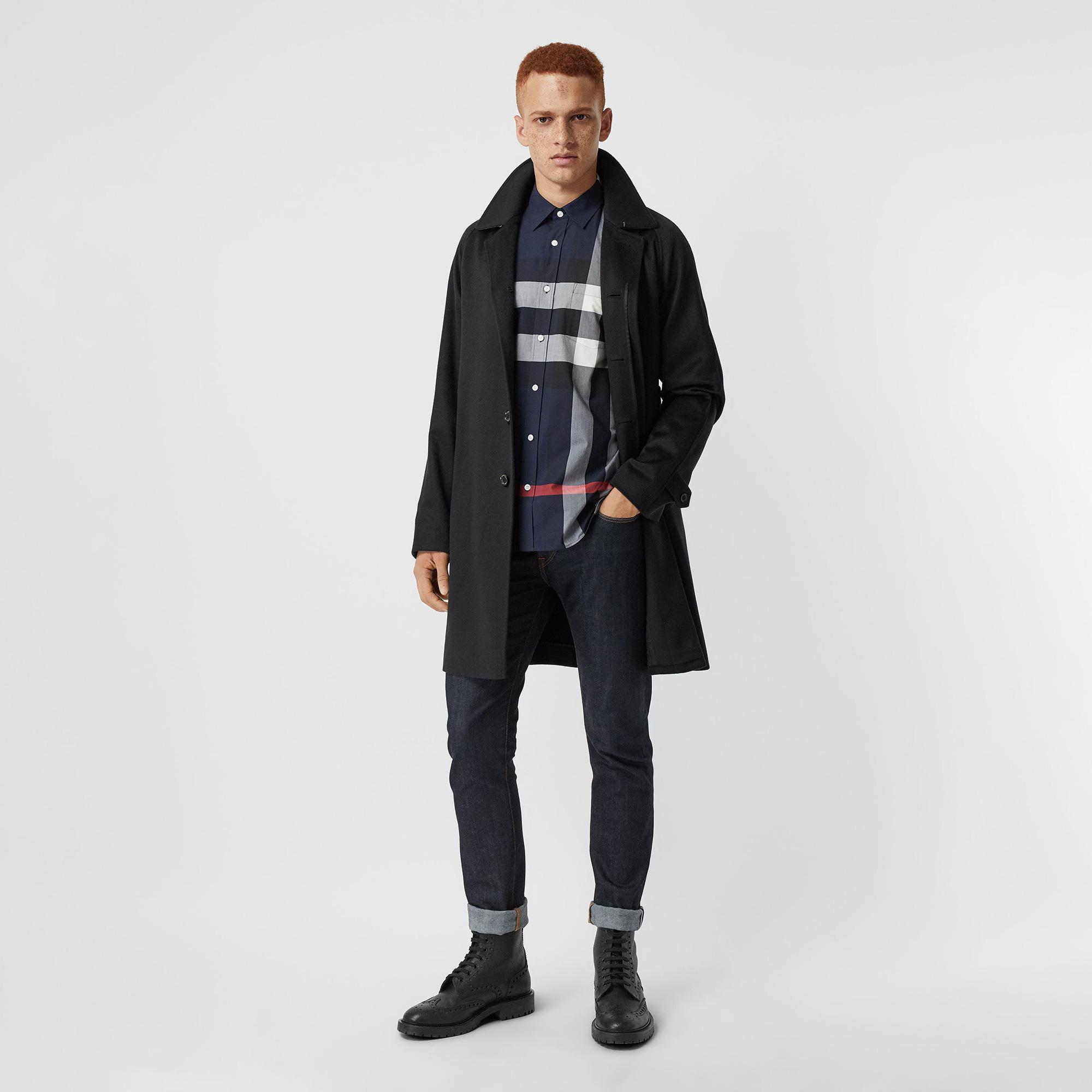 Burberry Windsor Stretch Cotton Erkek Lacivert Gömlek