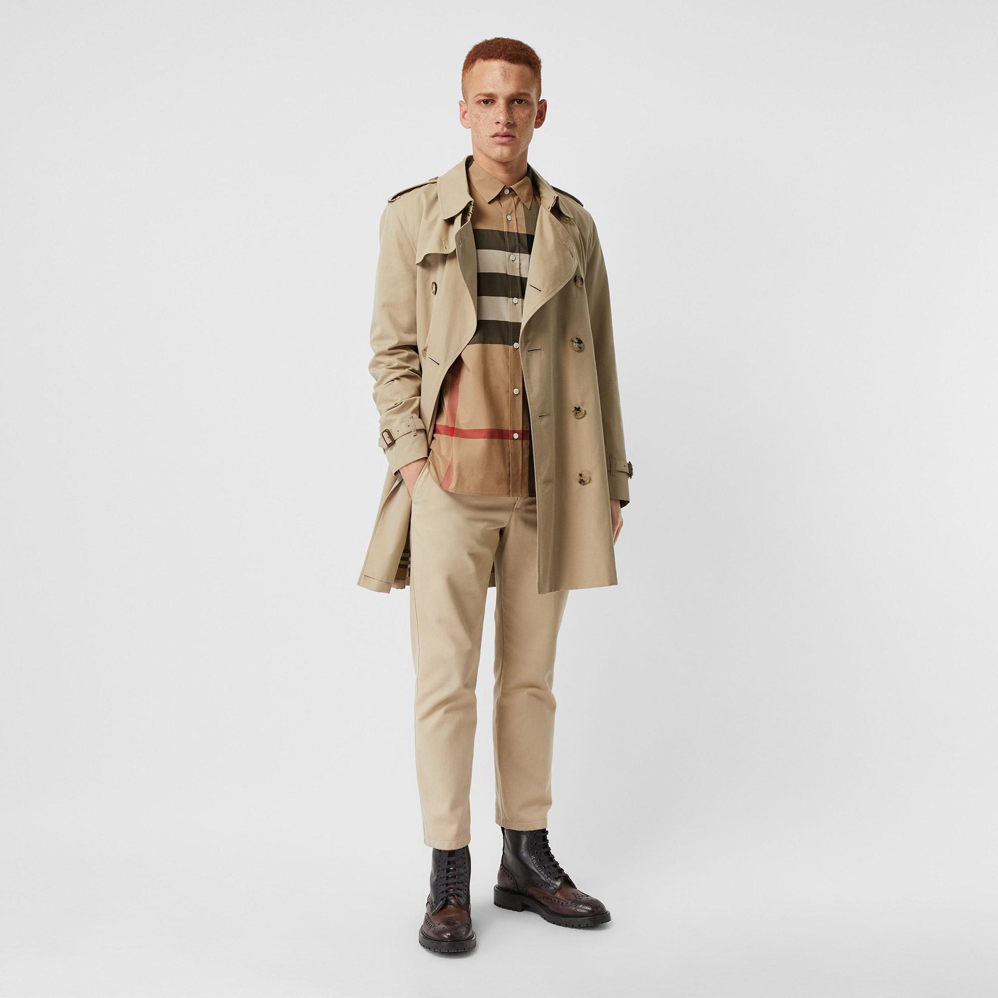 Burberry Windsor Stretch Cotton Erkek Bej Gömlek