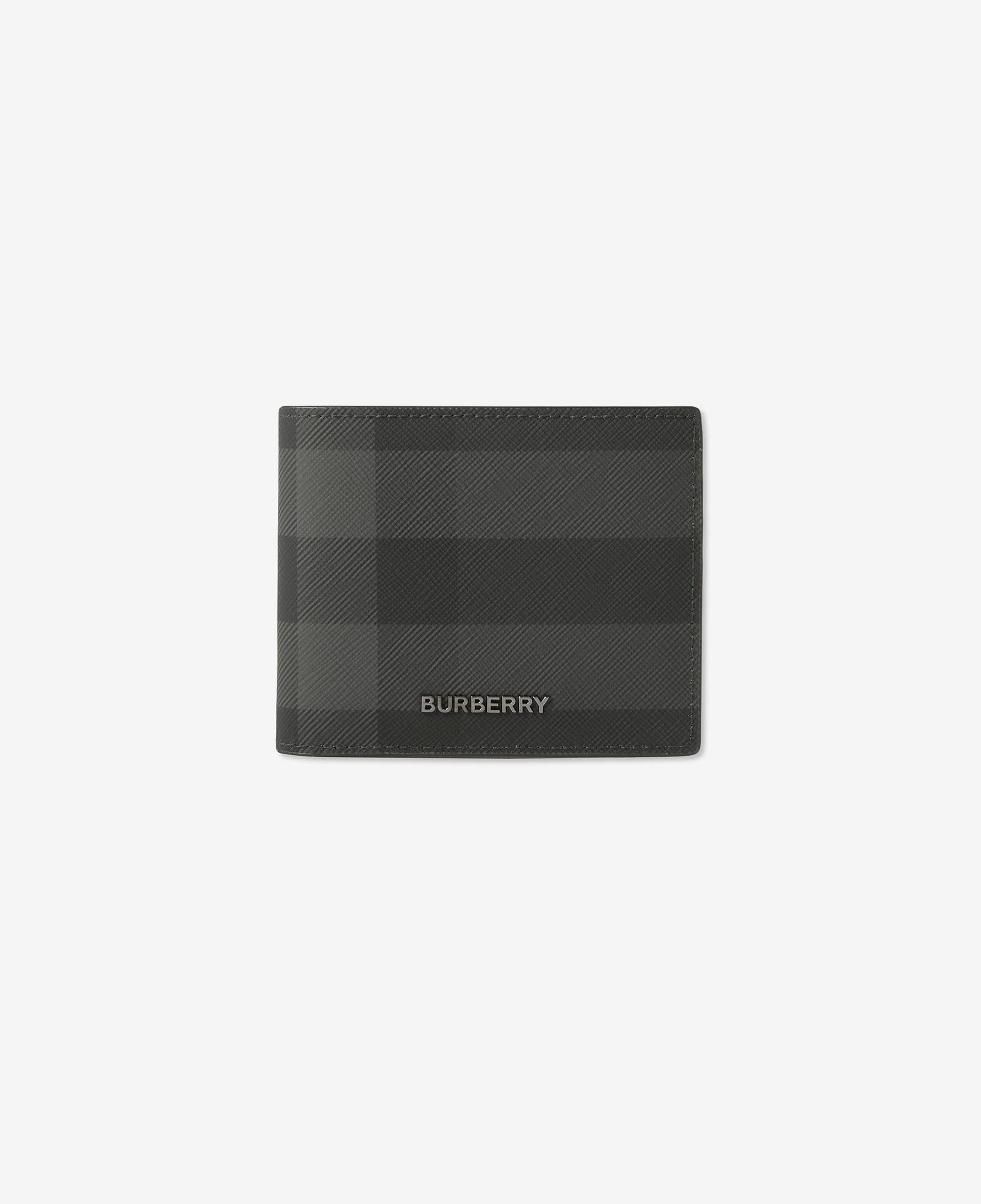 Burberry Check Slim Bifold Erkek Gri Cüzdan
