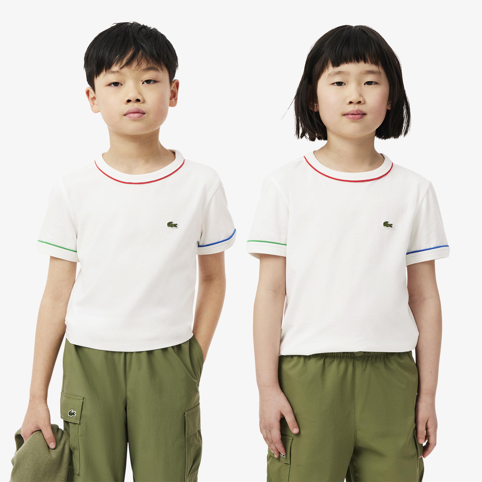 Lacoste Çocuk Bisiklet Yaka Krem T-Shirt