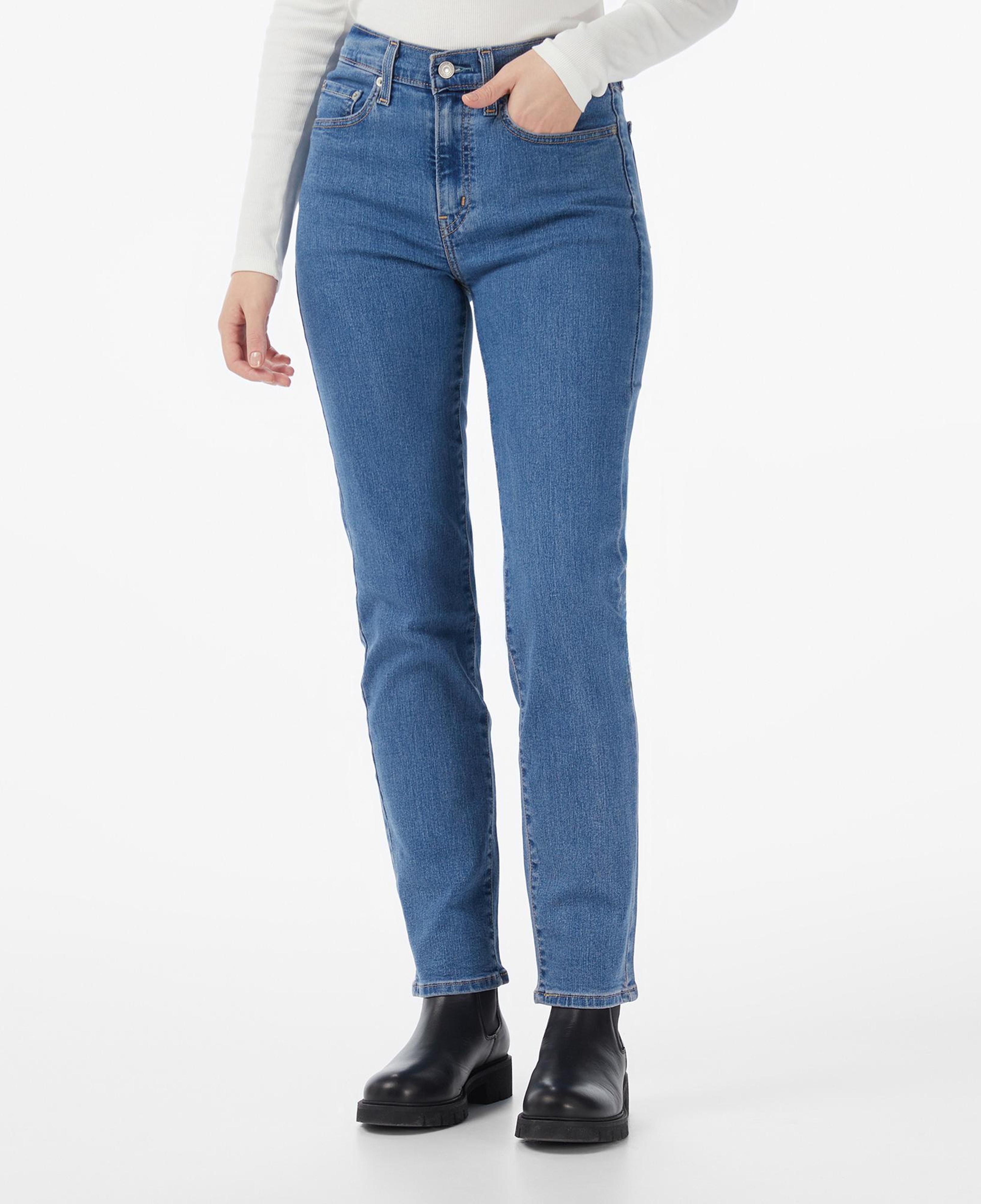 Levi's 724 High Rise Straight Rolling River Kadın Koyu Mavi Jean