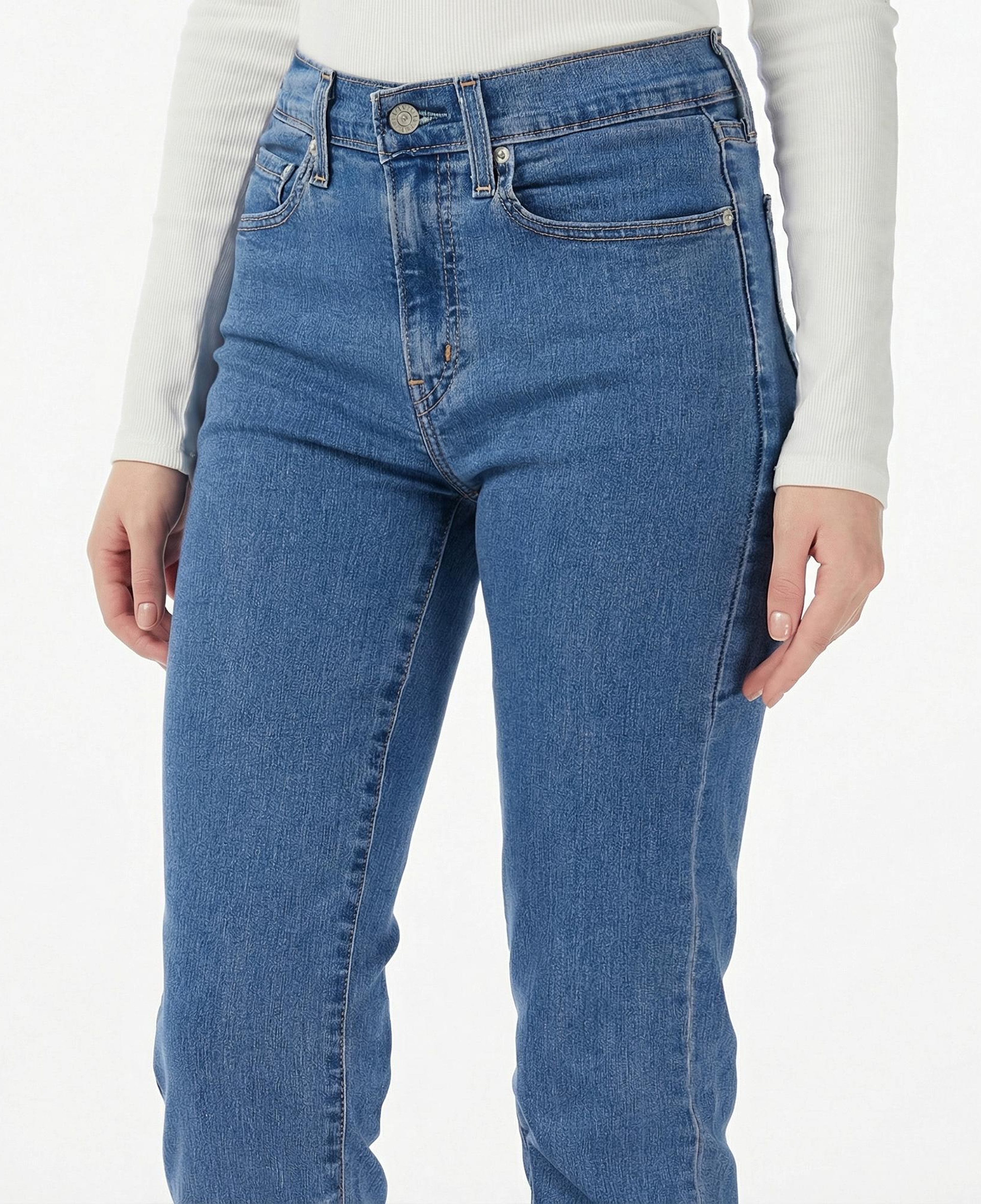 Levi's 724 High Rise Straight Rolling River Kadın Koyu Mavi Jean