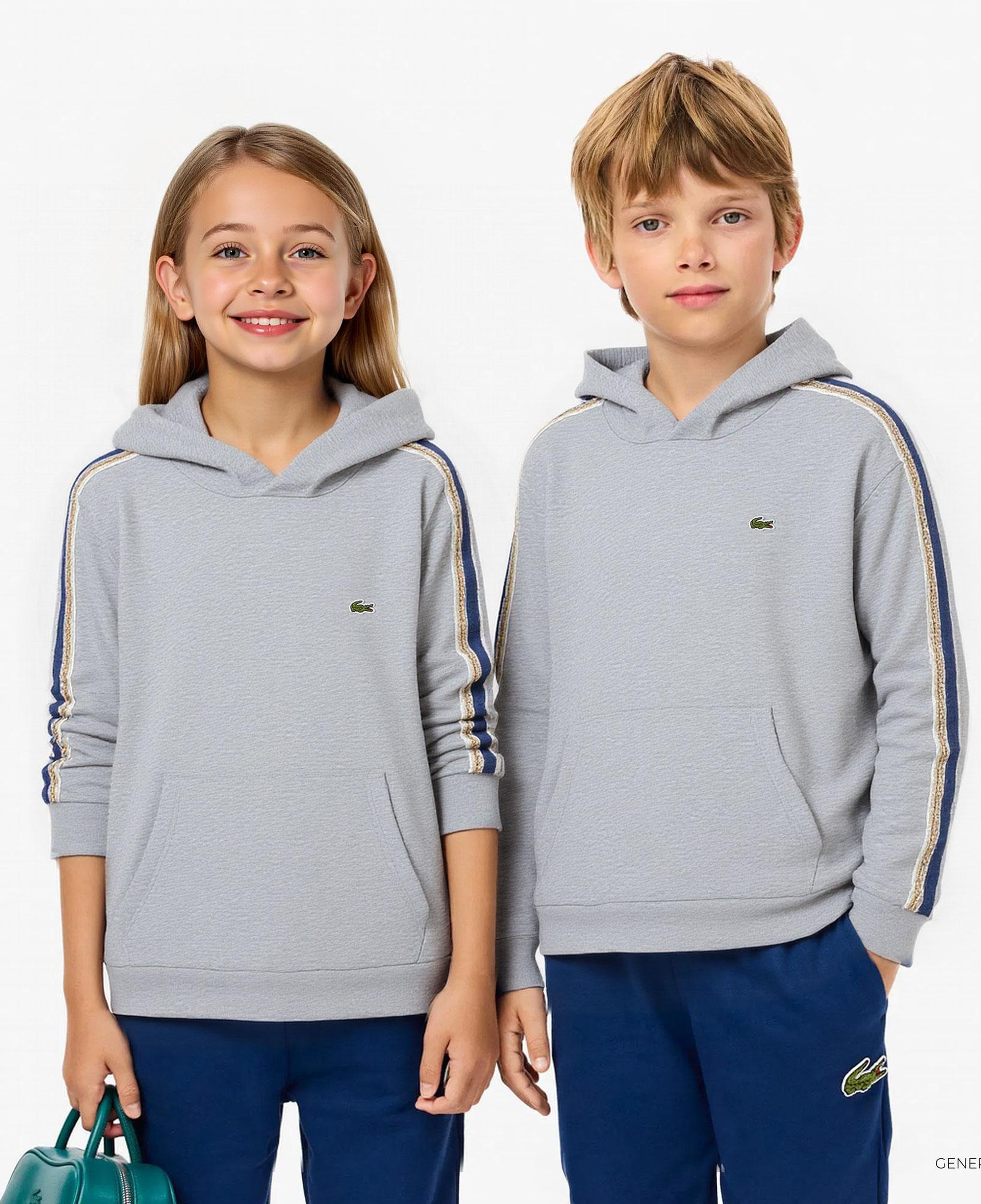 Lacoste Çocuk Bisiklet Yaka Gri Sweatshirt