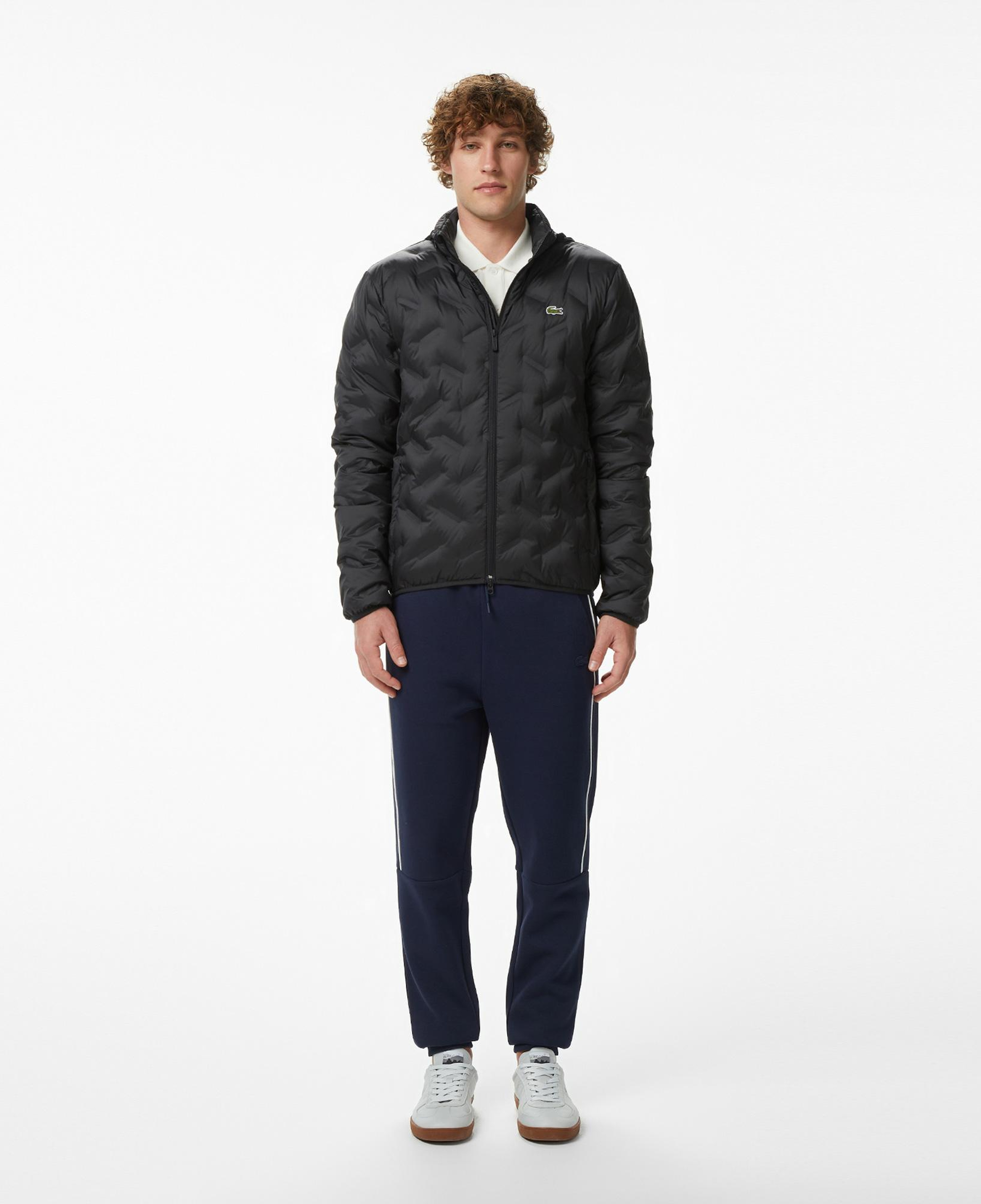 Lacoste Erkek Regular Fit Dik Yaka Kapitone Siyah Mont