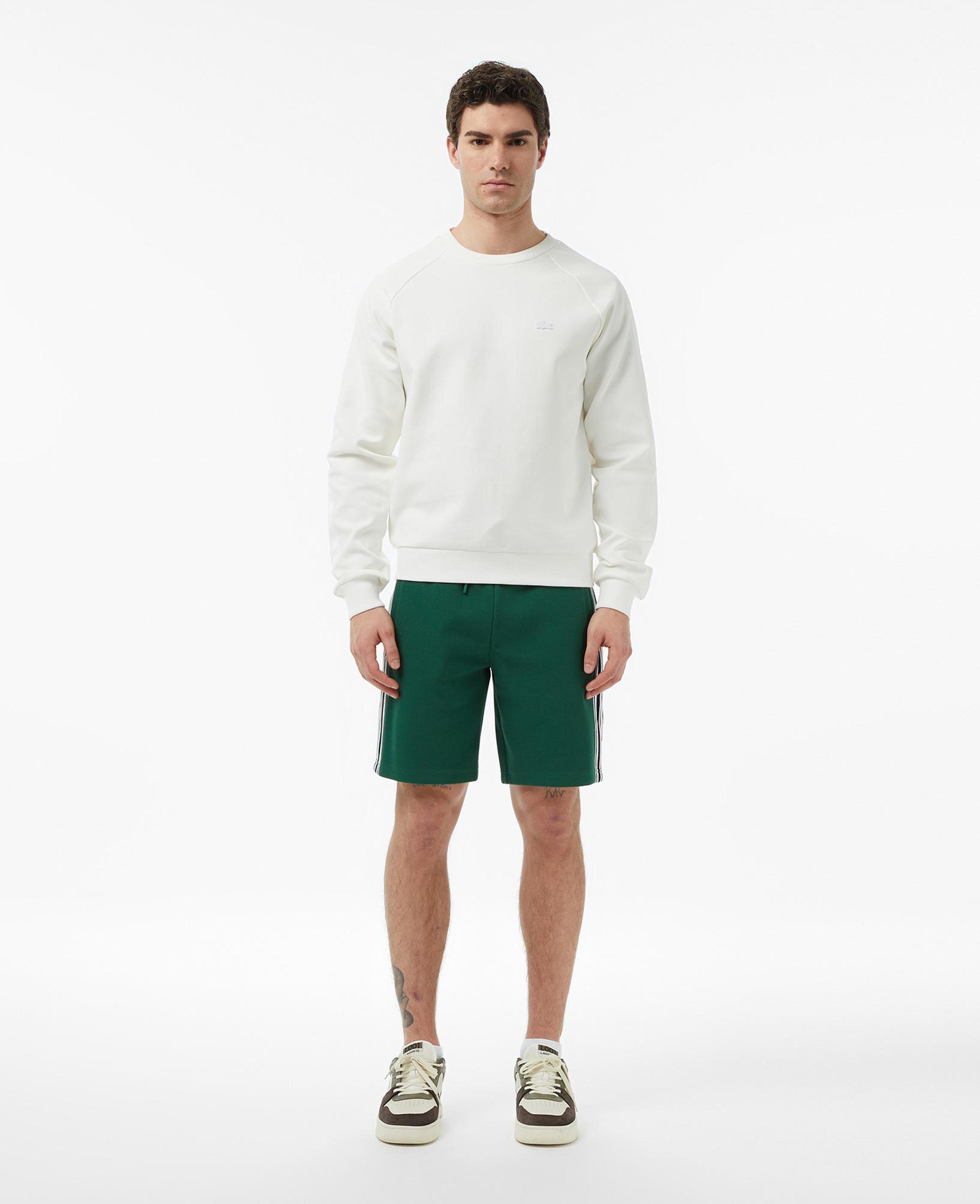 Lacoste Erkek Classic Fit Bisiklet Yaka Krem Sweatshirt