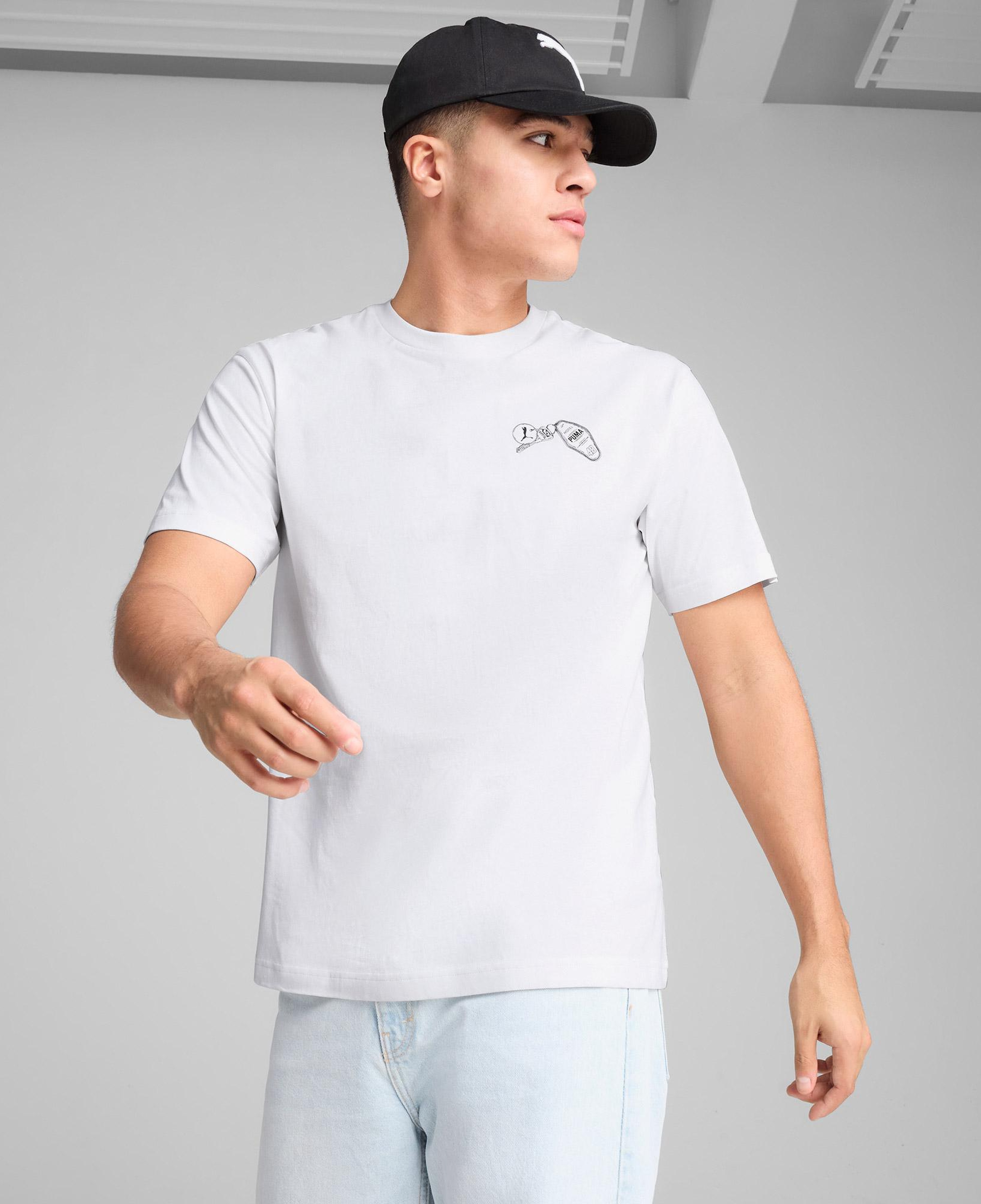 Puma Graphics Hotel Relaxed Erkek Beyaz T-Shirt