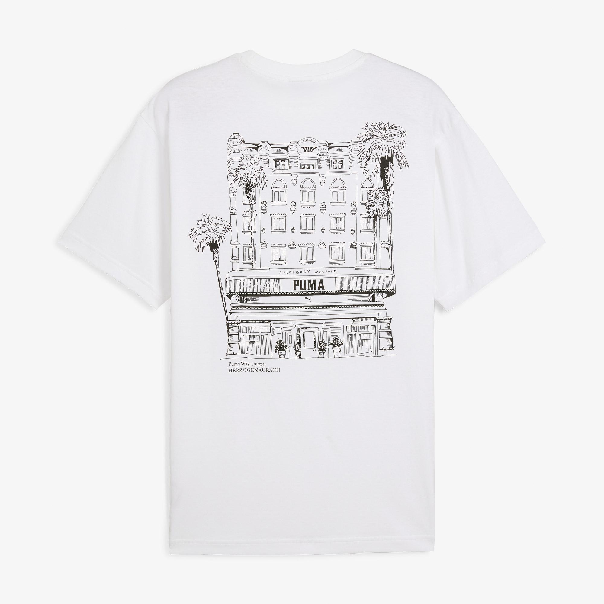 Puma Graphics Hotel Relaxed Erkek Beyaz T-Shirt