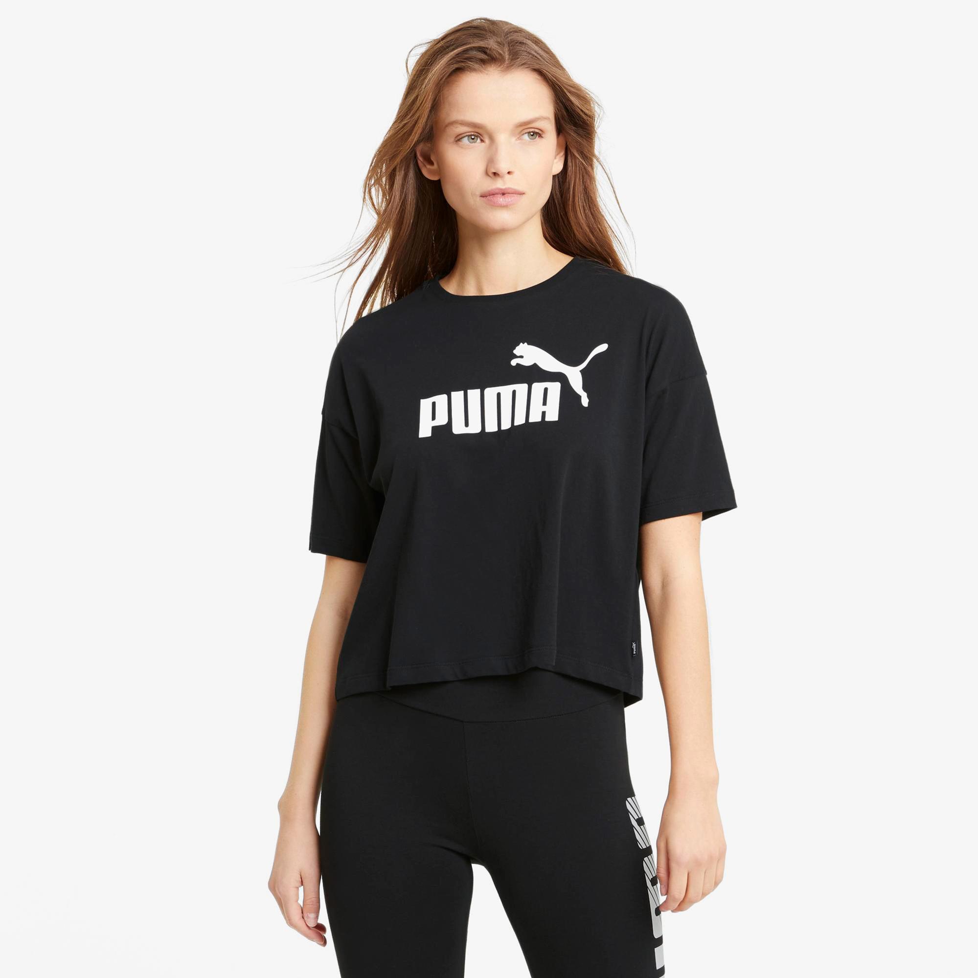 Puma Essentials Logo Kadın Siyah T-Shirt