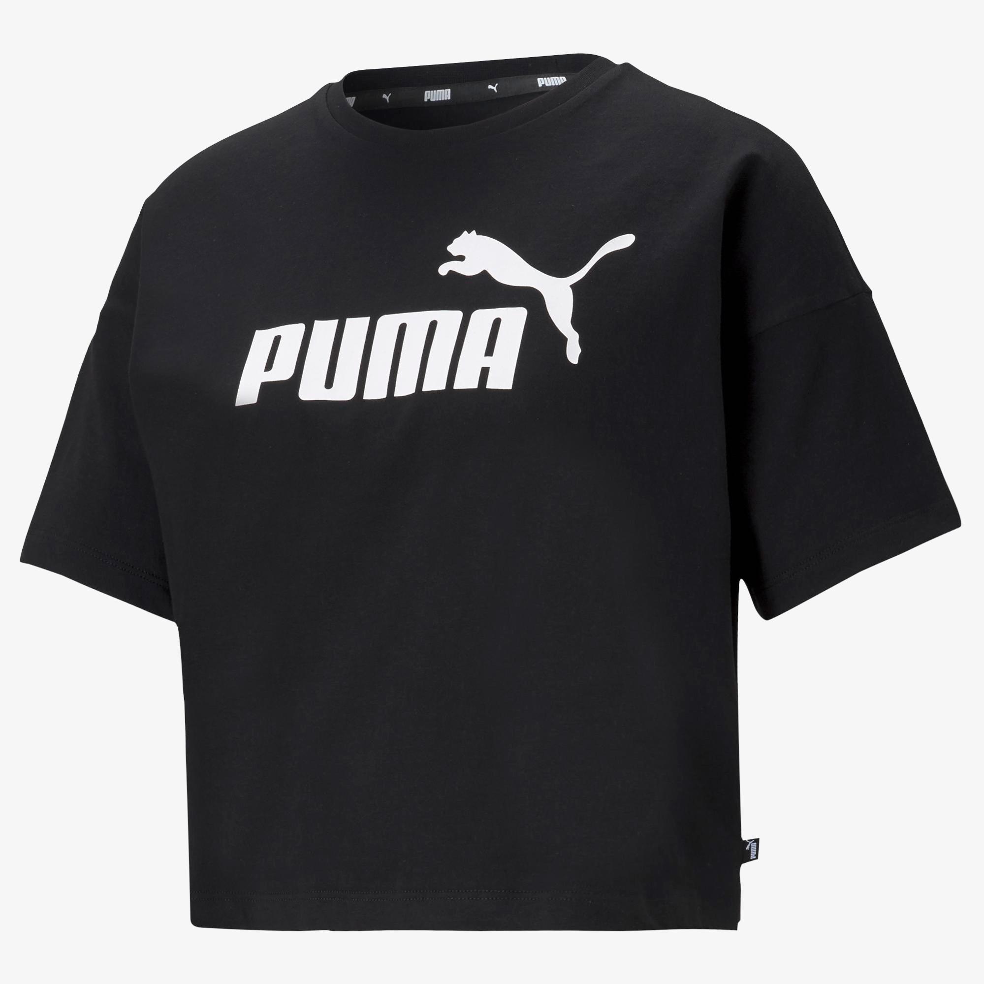 Puma Essentials Logo Kadın Siyah T-Shirt