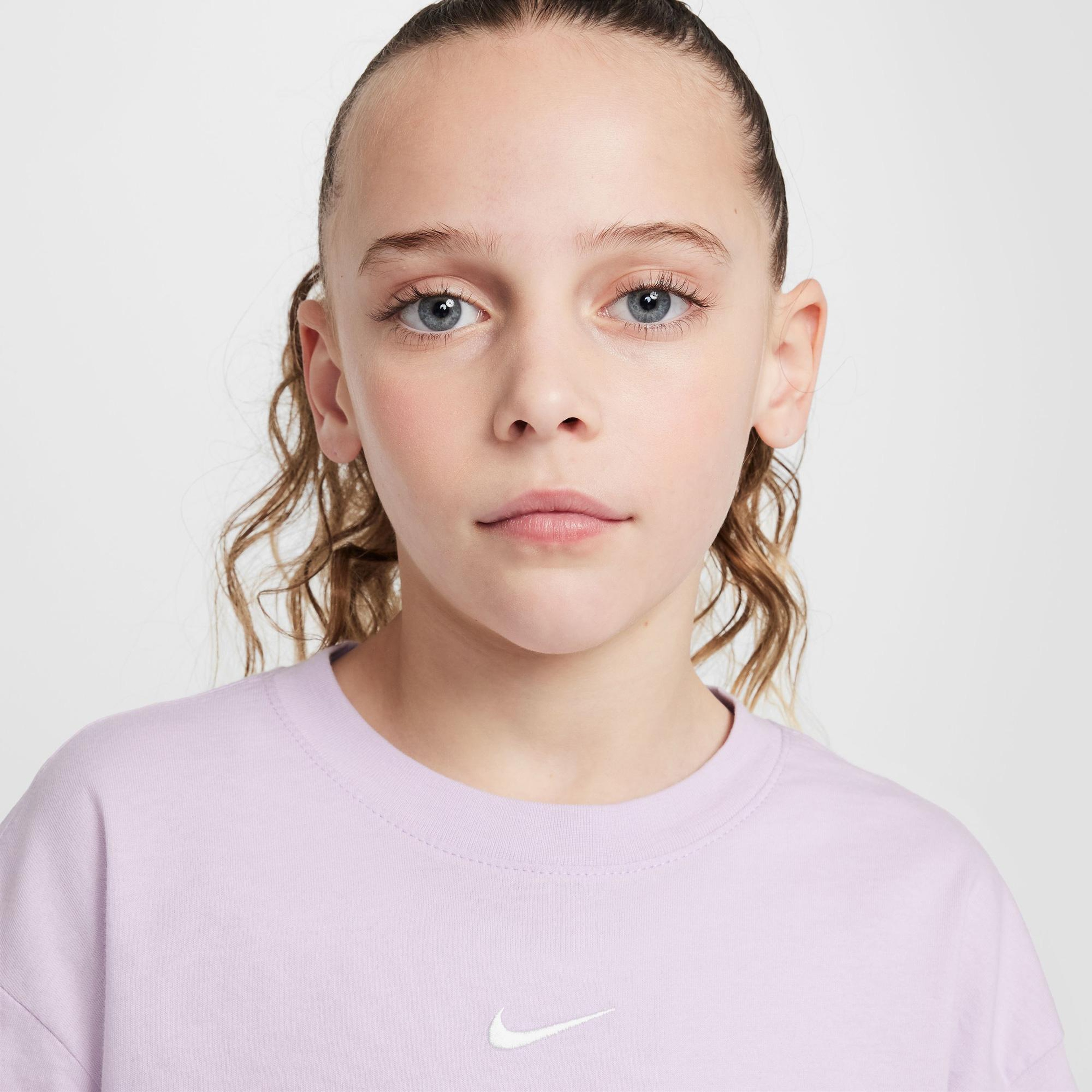 Nike Sportswear Boxy Essentials Çocuk Mor T-Shirt