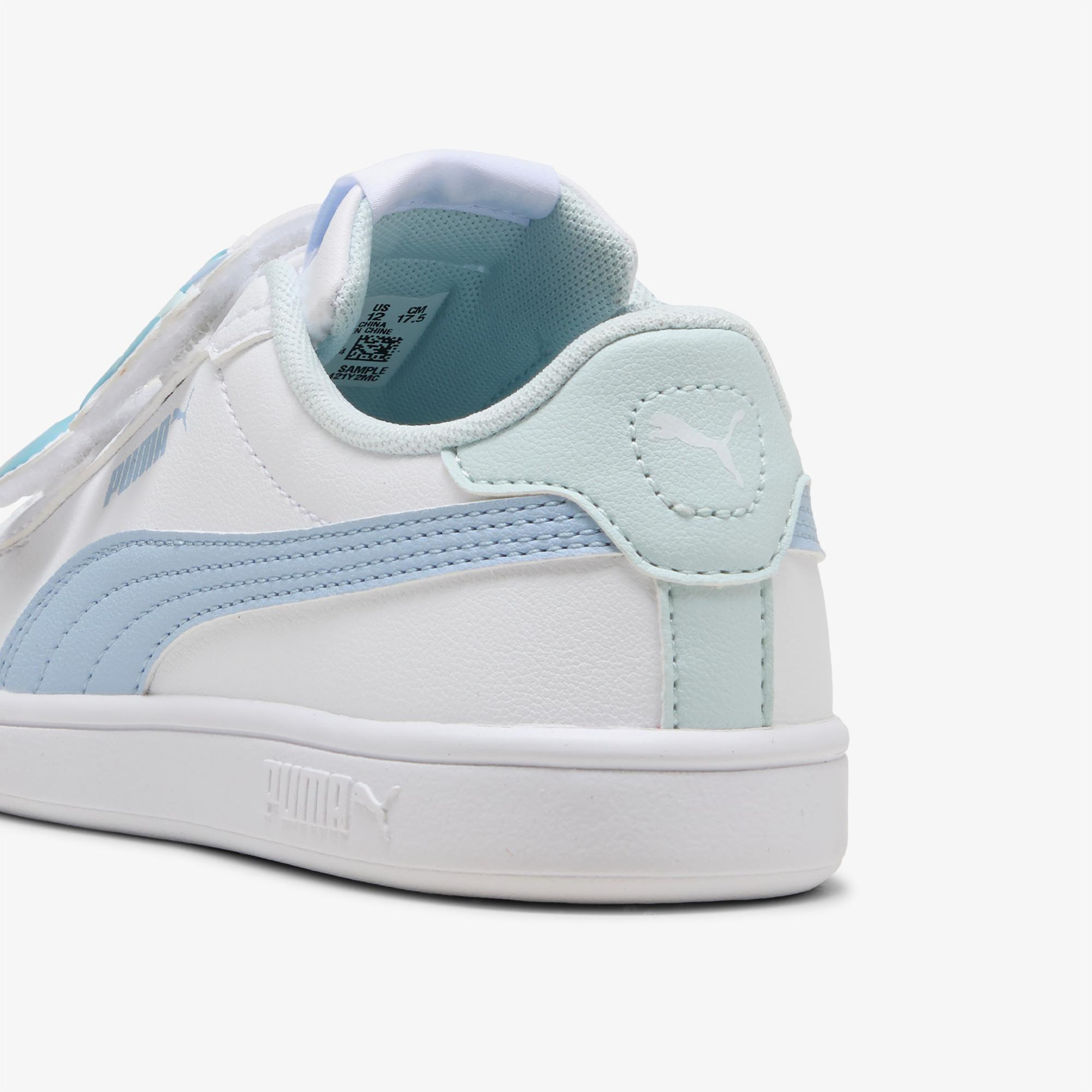 Puma Smash 3.0 Badges V Çocuk Beyaz Spor Ayakkabı